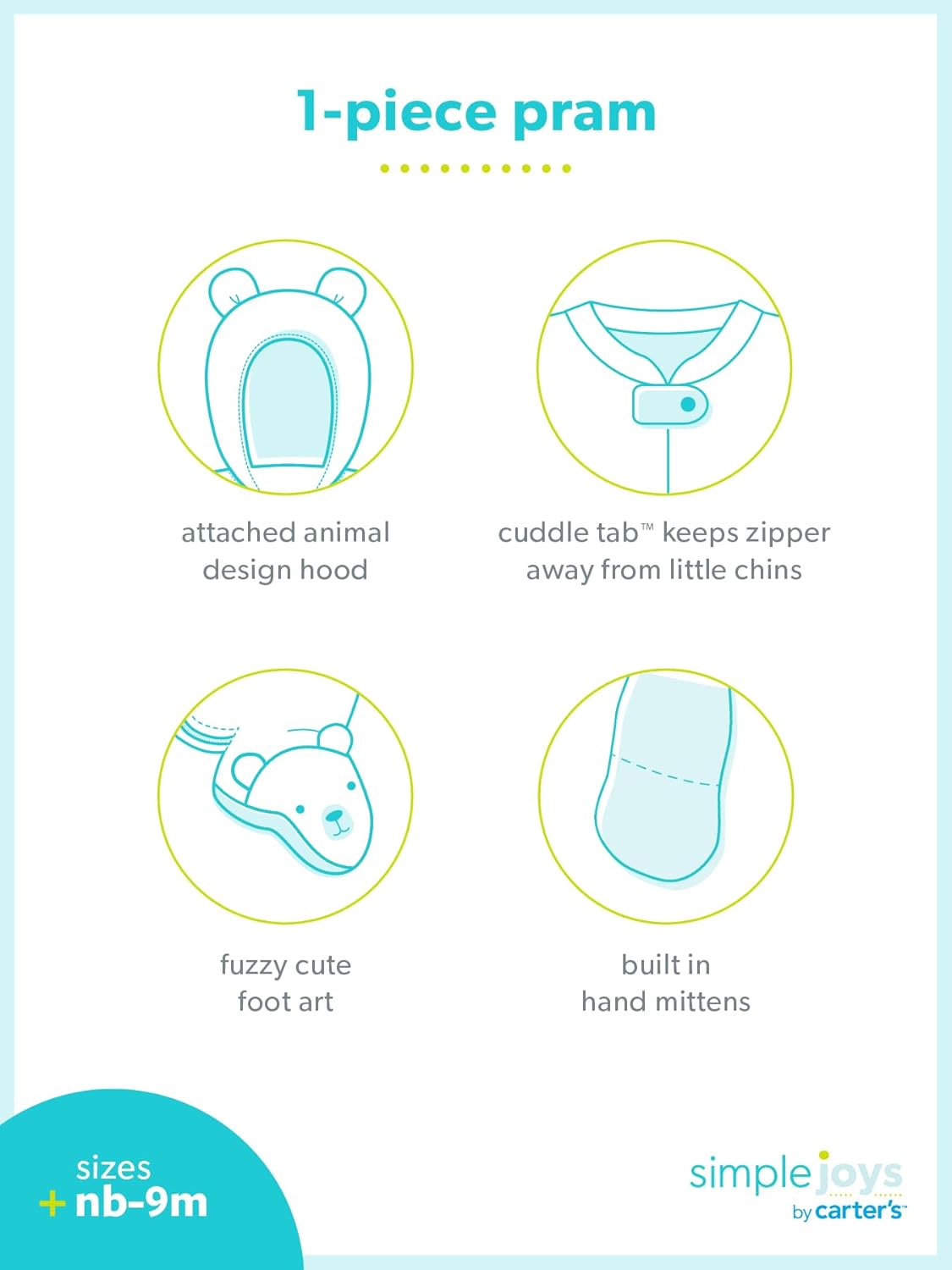 Simple Joys Kid's Pram Ivory Bear Outerwear