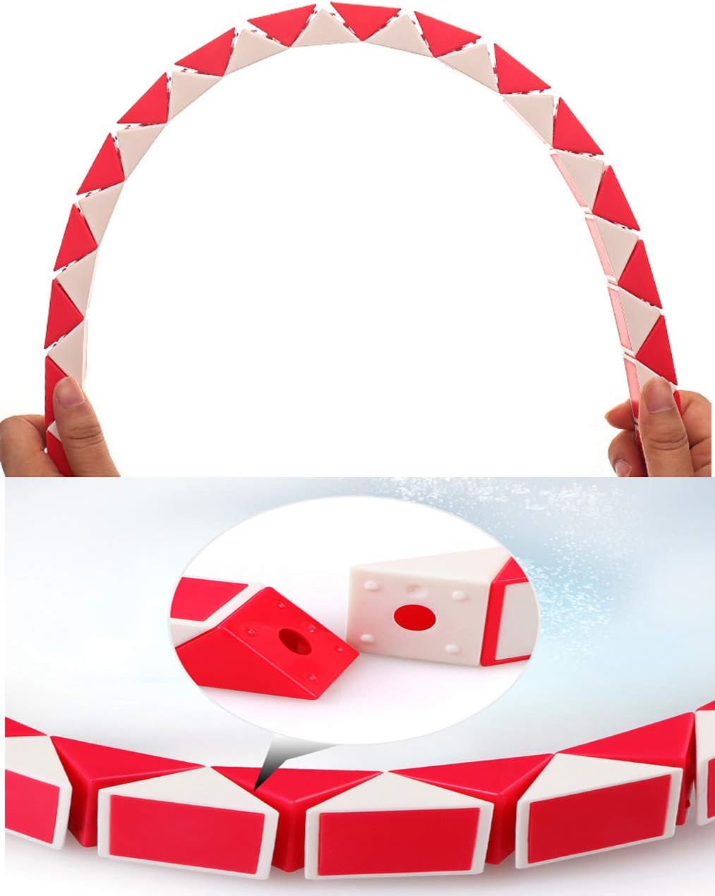 2 Pack Fidget Magic Snake Cube Puzzles Twist Ruler Speed Cubes Brain Teaser Game Toys for Kids Random Color (48 Block)