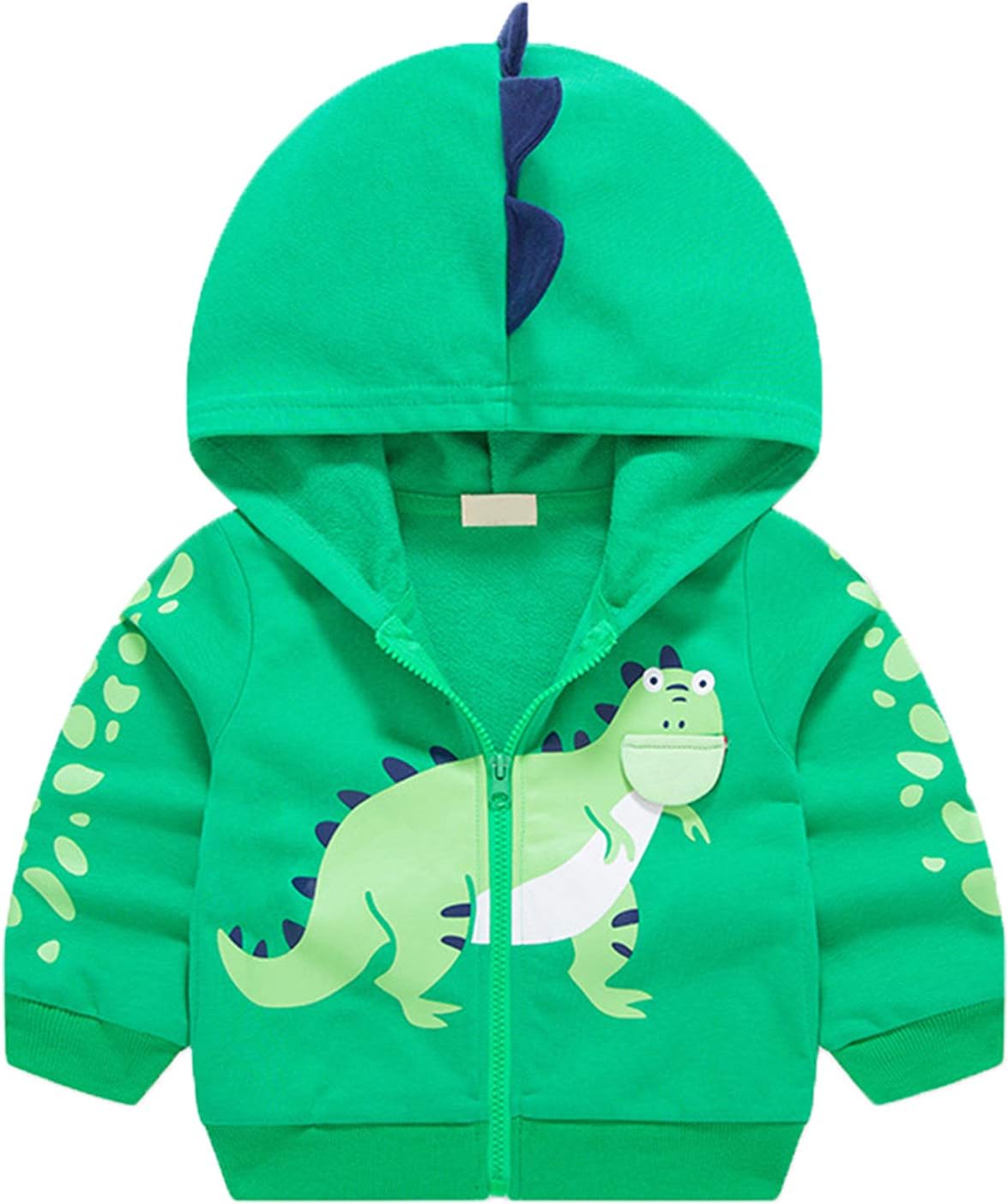 Baby Toddler Boys Dinosaur Hooded Zip Jacket Casual Outerwear Active Sweatshirt