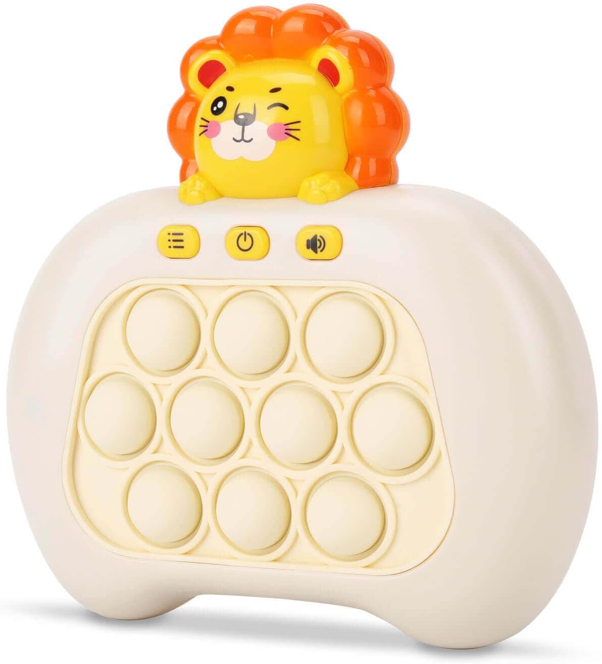 Fast Push Pop Game It Fidget Toys Pro for Kids Adults, Handheld Game Machine, Squeeze Poppet Sensory Electric Quick Push Bubble Toy, Birthday Gifts for Boys Girls Teens （Lion）