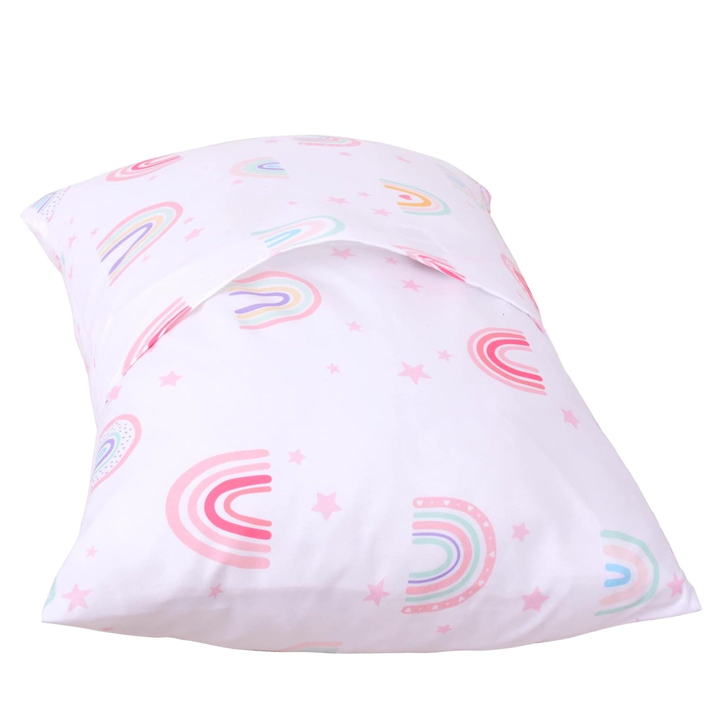UOMNY Crib Bedding Set for Girls 3 Piece with Comforter Sheet Toddler Pillowcase Baby Bedding Sets Pink Rainbow