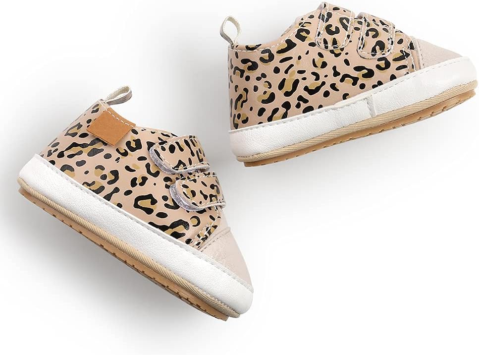 SOFMUO Baby Boys Girls High Top Ankle PU Leather Sneakers Soft Rubber Sole Infant Moccasins Newborn Oxford Loafers Anti-Slip Toddler Wedding Uniform Dress Shoes