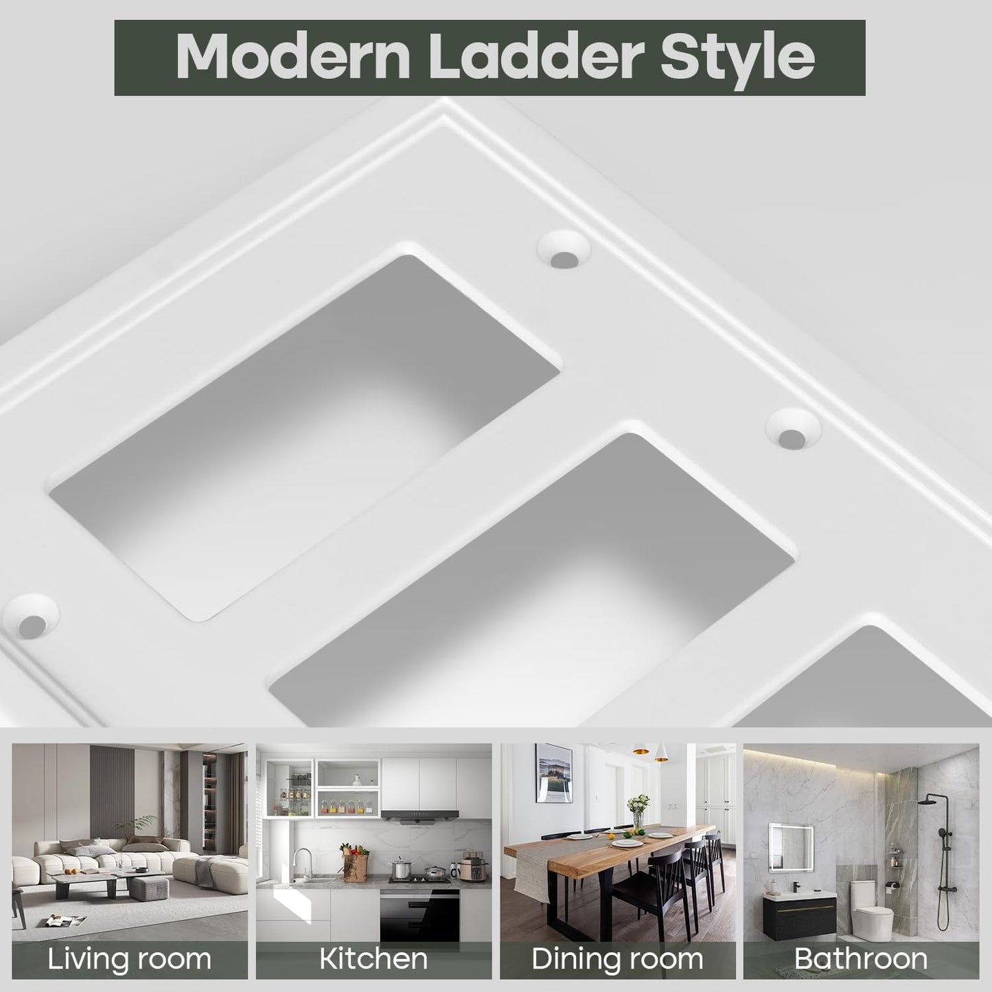 Light Switch Cover Plate White Classic Decorative Switch Plates Cover Bamboo Fiber Wall Plate Cover for Decorator, Duplex, Toggle, Combo(4-Gang Quad Decorator,1 Pack), NF010