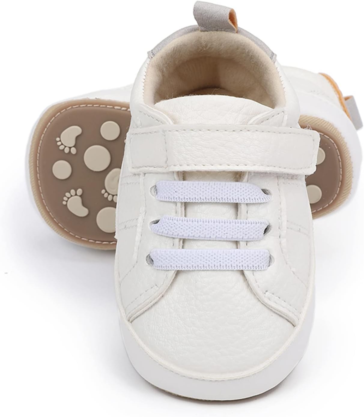 SOFMUO Baby Boys Girls High Top Ankle PU Leather Sneakers Soft Rubber Sole Infant Moccasins Newborn Oxford Loafers Anti-Slip Toddler Wedding Uniform Dress Shoes