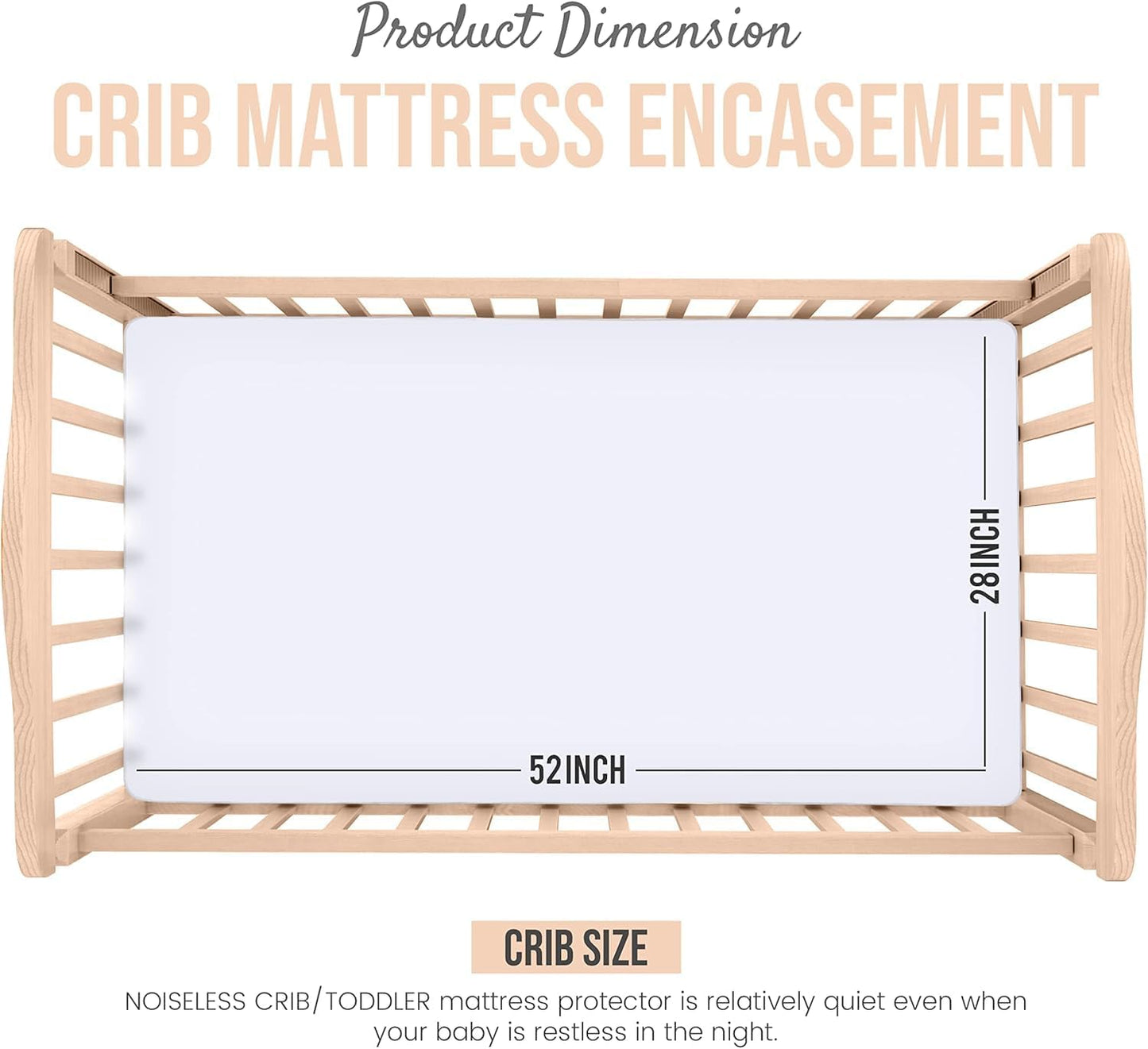 Utopia Bedding Zippered Mattress Encasement Crib Size (Pack of 2), 100% Waterproof, Dust Mite and Bed Bug Proof Mattress Protector, Absorbent 6-Sided Mattress Cover