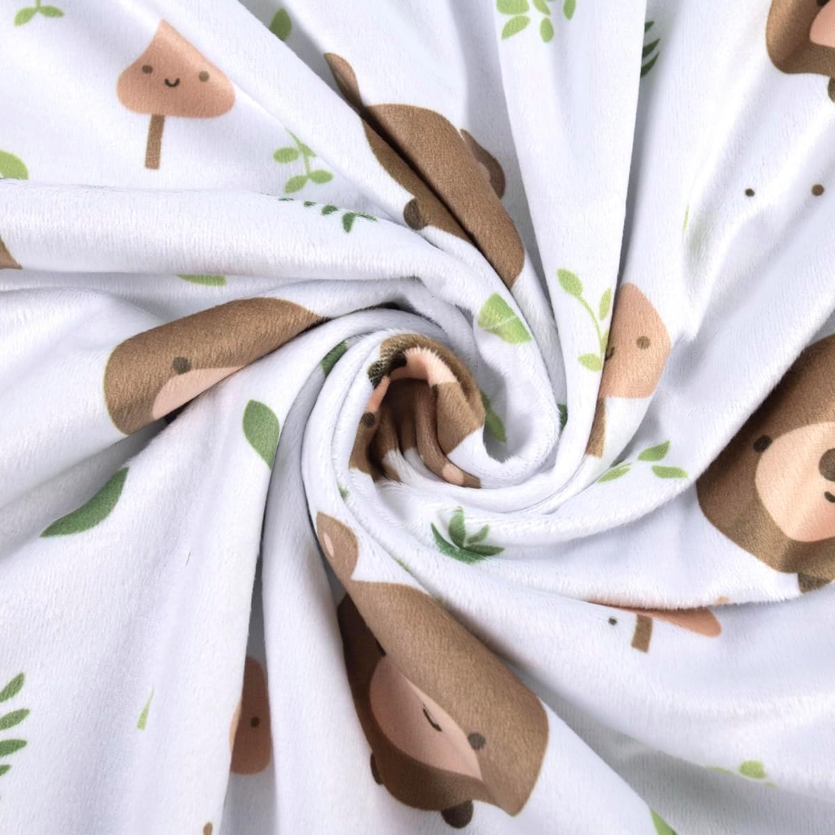 Baby Blanket for Boys Girls Soft Minky with Double Layer Dotted Backing, Cartoon Printed 30 x 40 Inch Toddler Blanket (Little Bear)