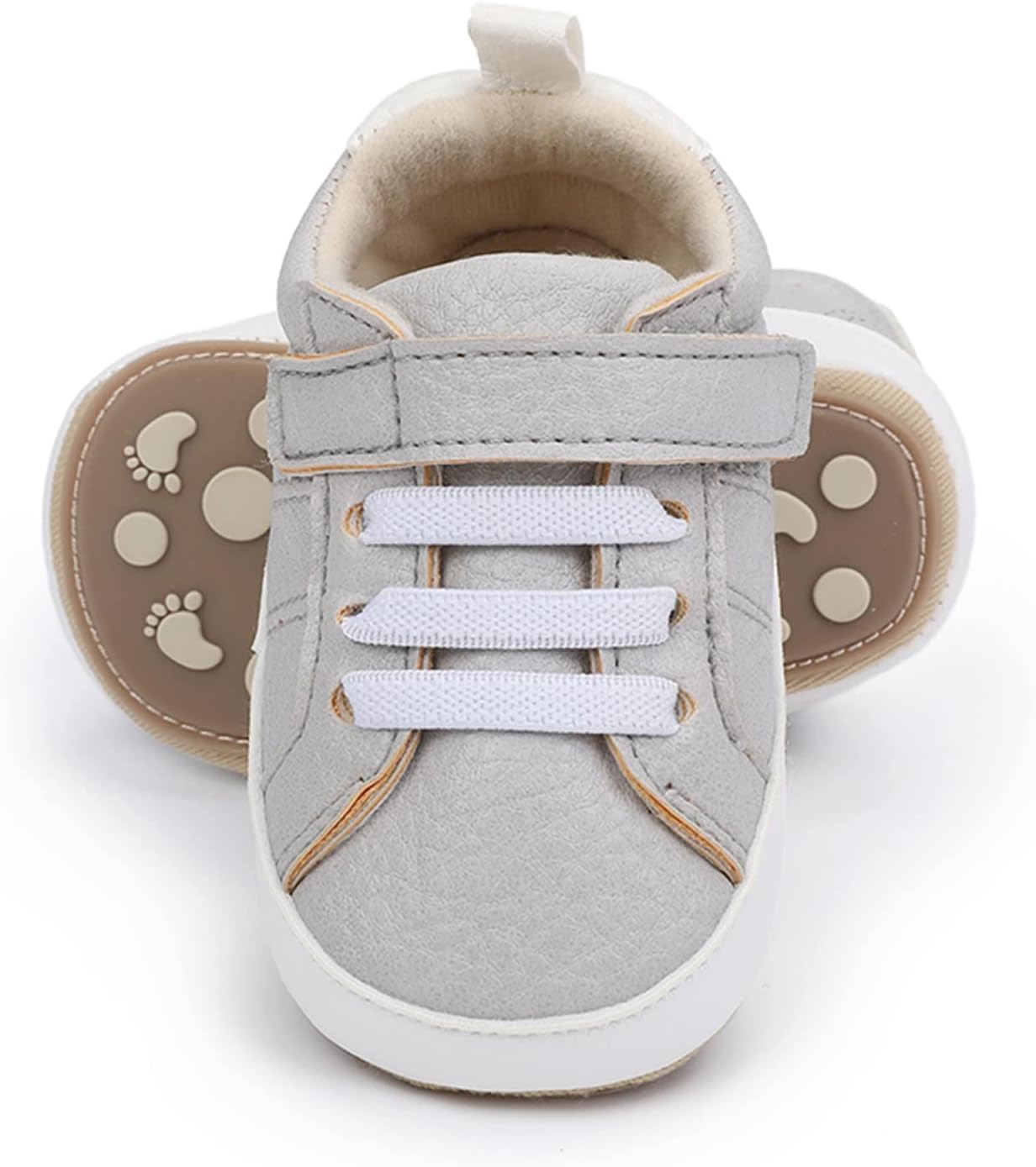 SOFMUO Baby Boys Girls High Top Ankle PU Leather Sneakers Soft Rubber Sole Infant Moccasins Newborn Oxford Loafers Anti-Slip Toddler Wedding Uniform Dress Shoes