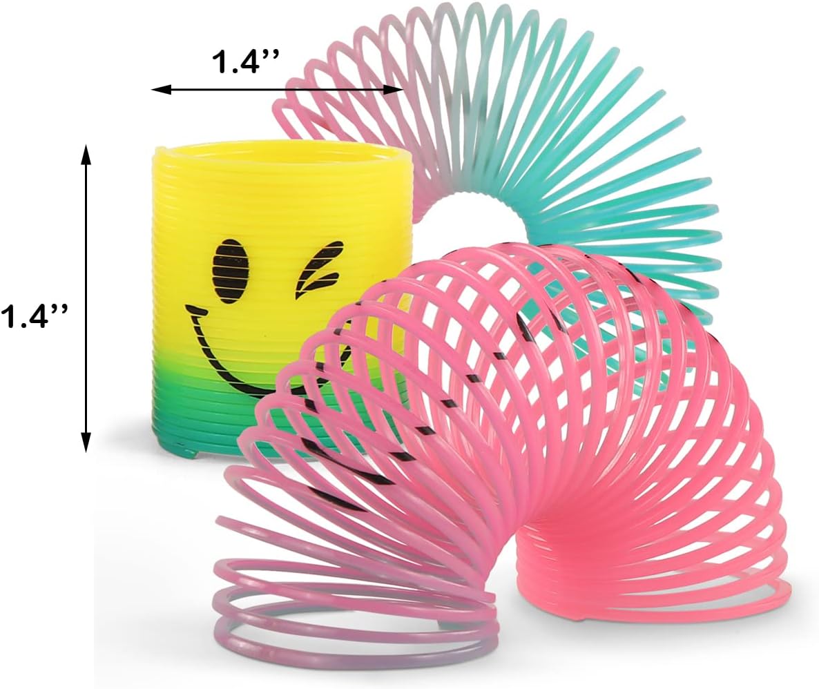 30 Pack Spring Rainbow Magic Fidget Stress Coil Mini Springs Bulk Toys For Party Favor Carnival Prize Birthday Goodie Bag Stuffers For Kids Boys Girls