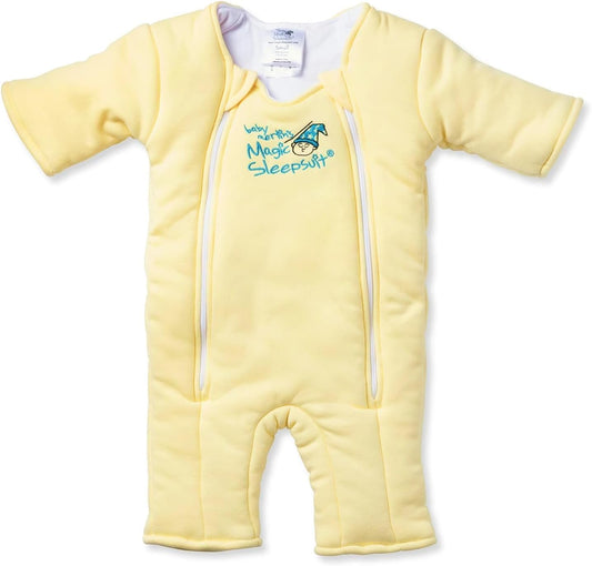 Magic Sleepsuit Baby Merlin's Microfleece Baby Swaddle Transition Product - Soft and Cozy Design, Double Zipper for Easy Diaper Changes, Promotes Safe Sleep, 3-6 Months - Yellow - Large 18-21lbs