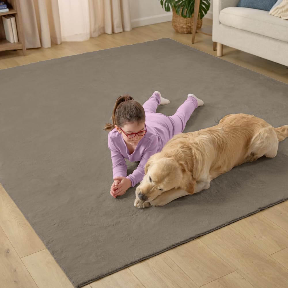 GORILLA GRIP Ultra Soft Washable Area Rug, Stain and Slip Resistant Plush Thick Carpet for Bedroom Living Room, No Shed Floor Rugs, Pet Friendly, Dorm Essentials, Kids Nursery Home Decor, 3x5, Taupe
