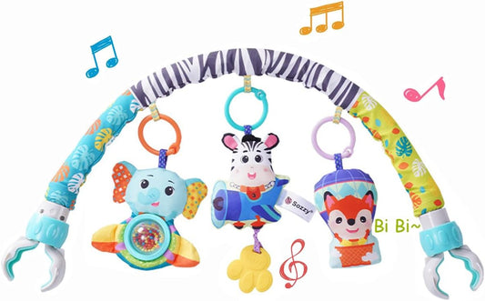 Pau1Hami1ton Baby Stroller Arch Toys, Car Seat Toys,Bouncer Toy Bar/Mobile for Bassinet,Adjustable Baby Hanging Toys Fit for Crib Bed,Stroller,Car Seat.S-19(Aircraft)