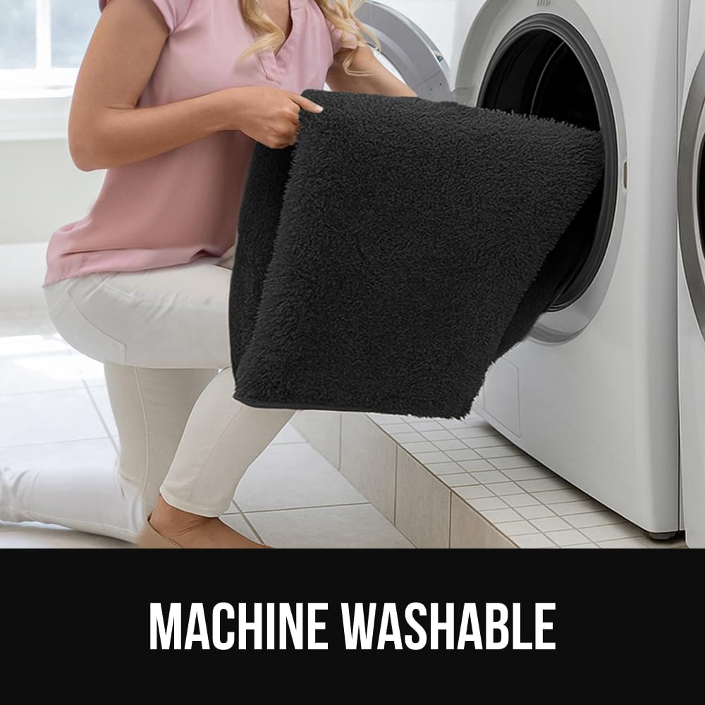 GORILLA GRIP Ultra Soft Washable Area Rug, 8x10, Stain and Slip Resistant Plush Thick Carpet for Bedroom Living Room, No Shed Floor Rugs, Pet Friendly, Dorm Essentials, Kids Nursery Home Decor, Black