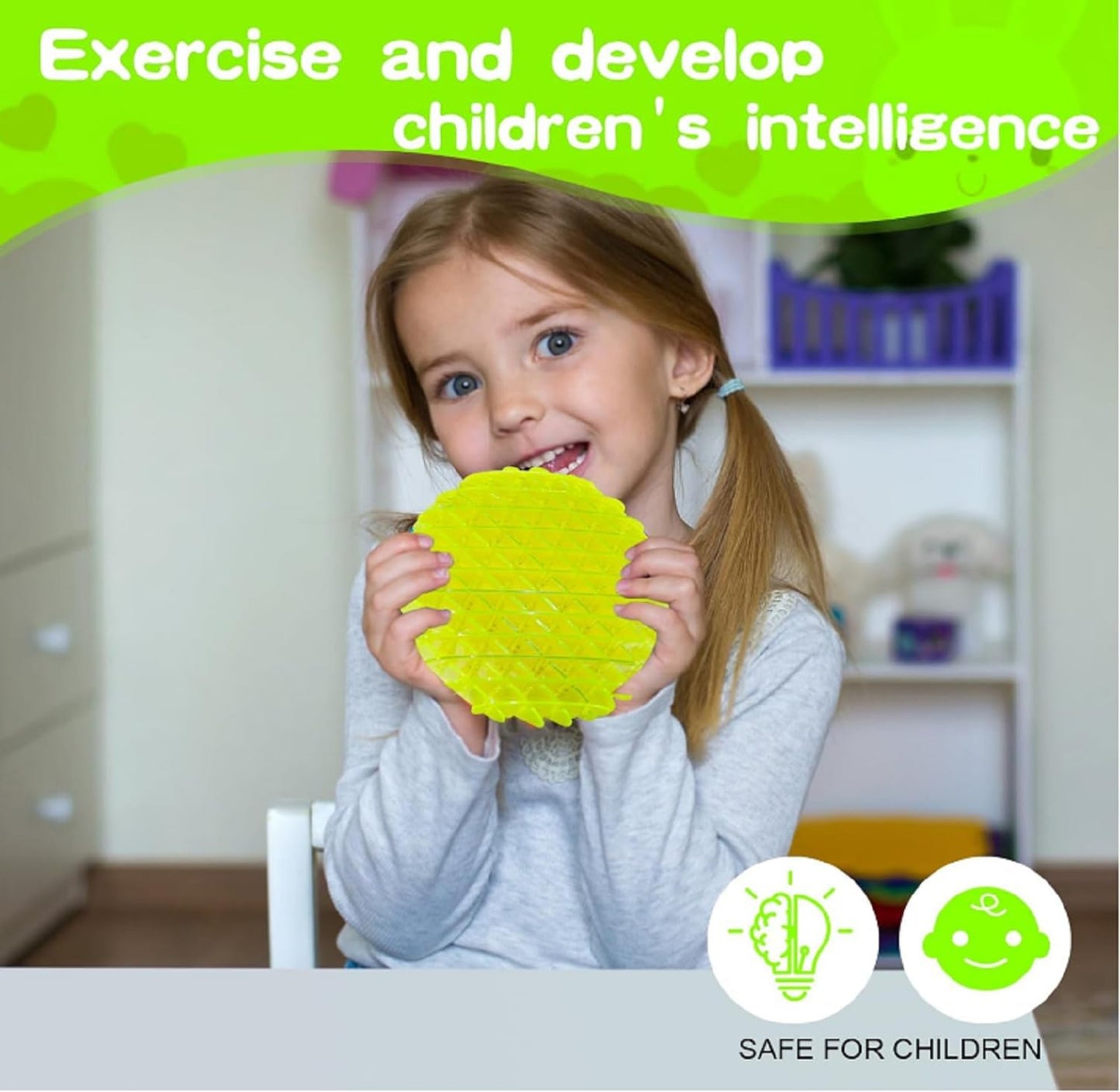 Fidget Toys ， Fidget Worm Toy,Stress Relief Fidget Toys for Kids&Adults,Elastic Mesh Toys,Sensory Slug Fidget Toy,Resistance Fidget Toys,Anxiety Relief Toys (Green+Orange)