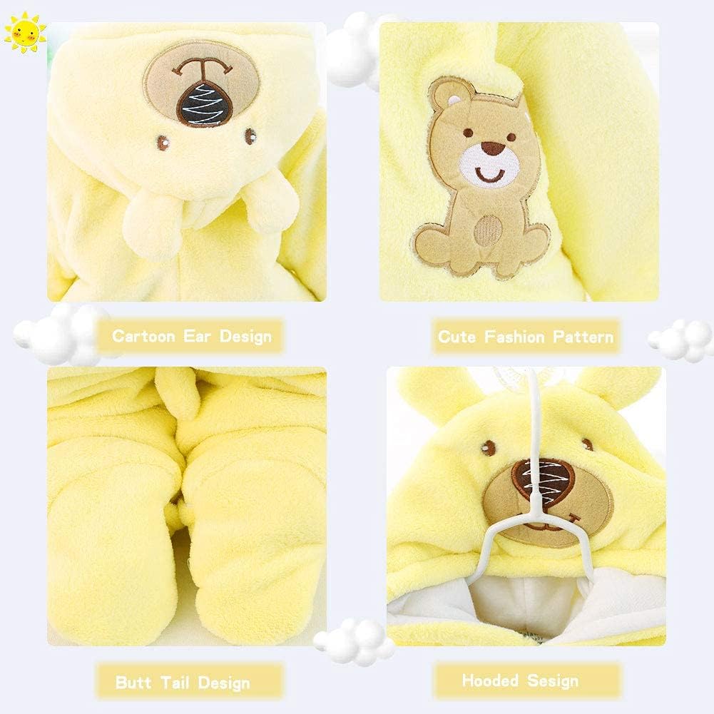 XIFAMNIY Baby Newborn Jumpsuit Footie Hooded Thicken Winter Bunting Outwear Snowsuit Pajamas for Girls Boys…