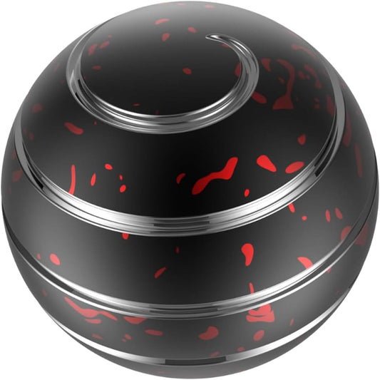 Kinetic Desk Toy, 1.77'' Kinetic Spinning Desk Toys for Adults, Fidget Toys for Party Favors, Christmas Stocking Stuffers, Easter Basket (45MM, Black Red)