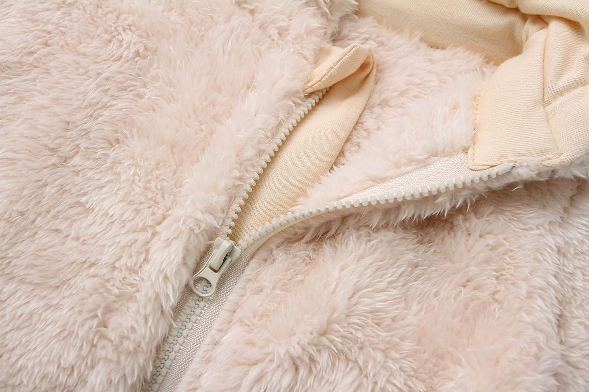 Newborn Baby Snowsuit Fleece Lined Onesie Outfits Warm Hooded Romper for Infant