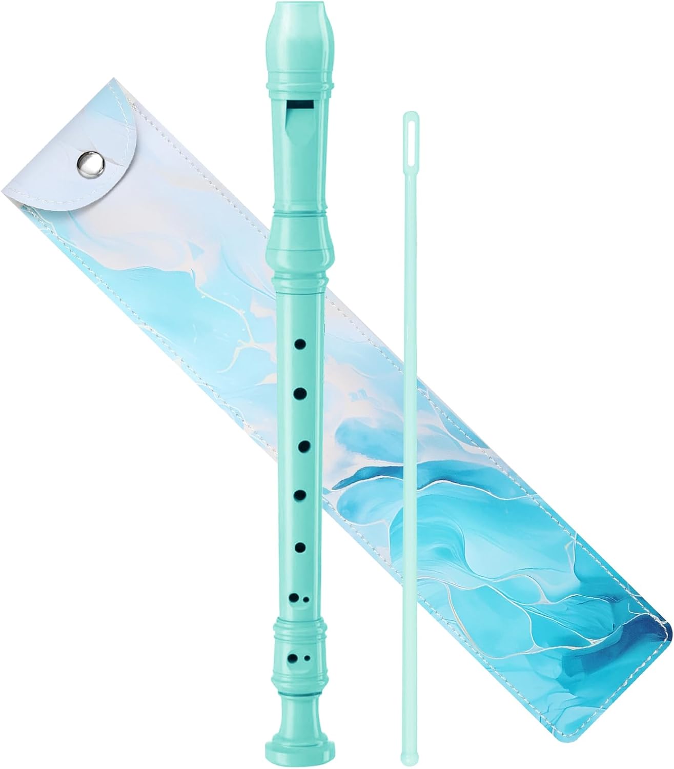 Recorder Instrument for Beginner Kids Adults,8-Hole Soprano Descant Recorder Music Flute with Cleaning Rod & Leather Case For School Student