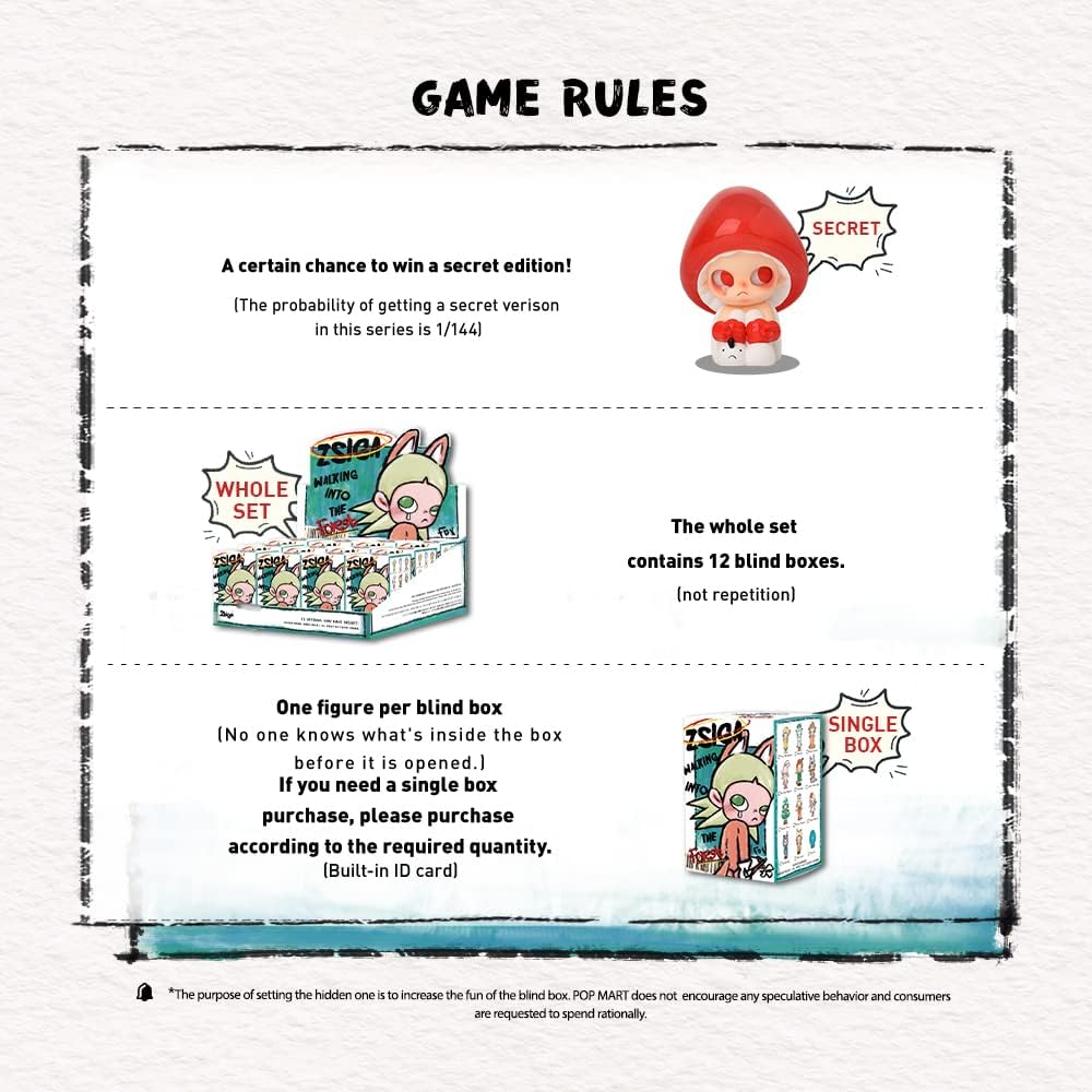 POP MART Zsiga Walking into The Forest Blind Box Figures, Random Design Box Toys for Modern Home Decor, Collectible Toy Set for Desk Accessories, 12PC