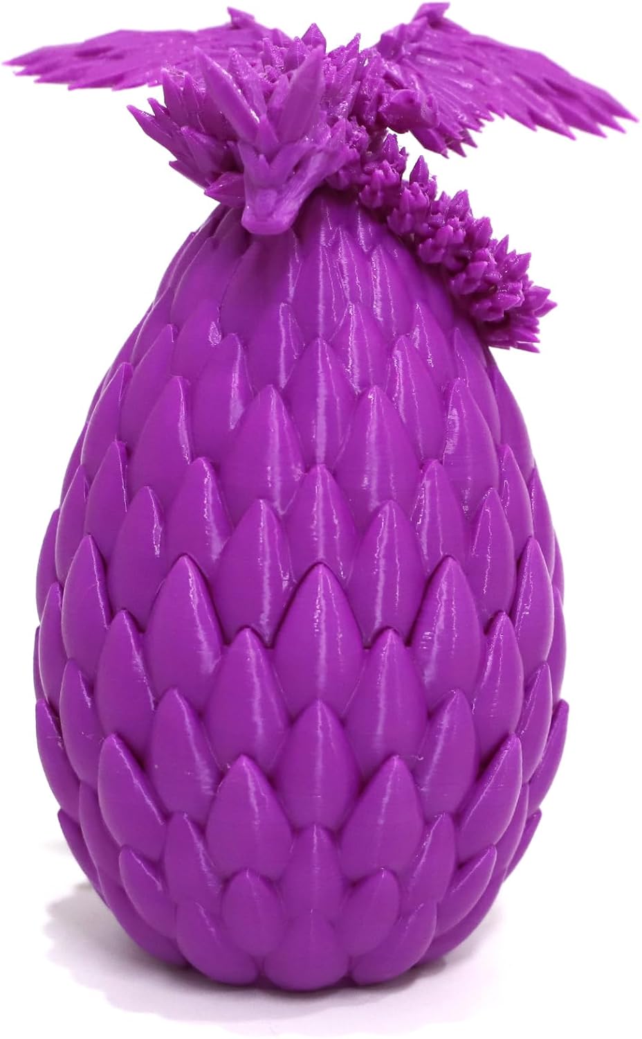 Upgraded 3D Printed Flying Dragon in Egg - Surprise Egg with Flexible Winged Dragon Inside, Mystery Beautiful Fidget Toy, Birthday Gift, Desk Figure Decor (Grape Purple)