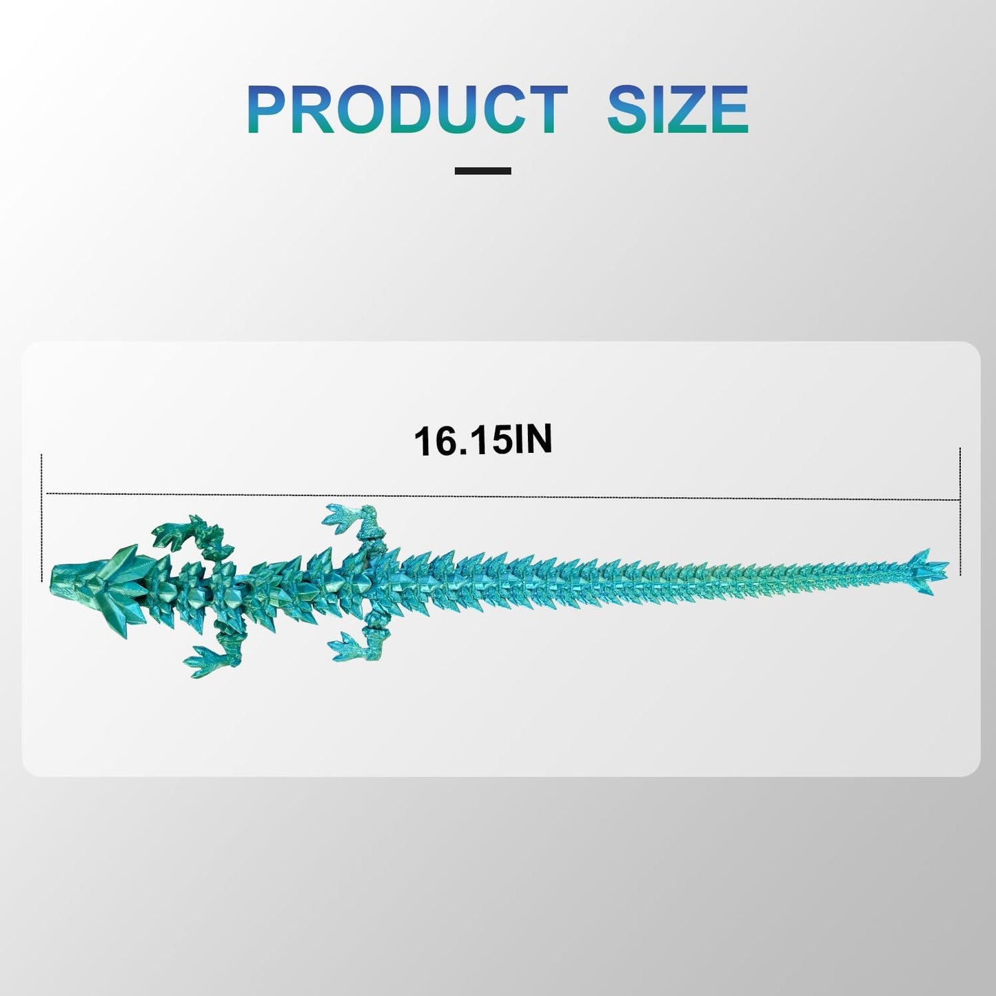 Dragon Eggs with Dragon Inside, 16.5 Inch Large 3D Printed Dragon Egg Articulated Dragon Crystal Dragon Executive Desk Toys Fidget Toy for Autism/ADHD (Blue Green, only Dragon)