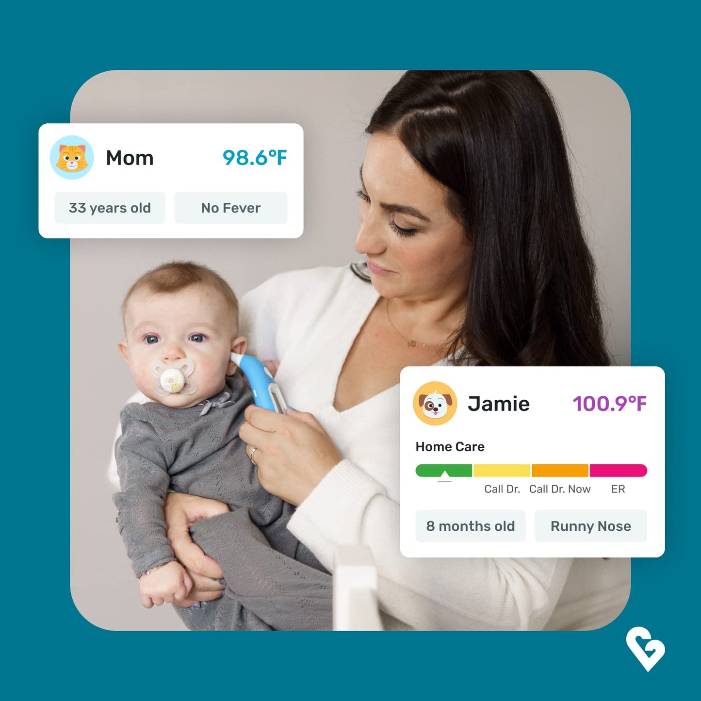 Kinsa Smart Ear Thermometer for Fever - Medical Infrared Termometro - FDA Cleared for Body Temperature Readings for All Ages - Connects to a Smartphone App to Track Symptoms and Get Illness Guidance