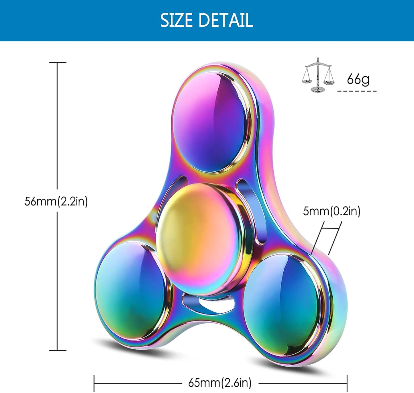ATESSON Fidget Spinner Toy Durable Stainless Steel Bearing High Speed Spins Precision Metal Hand Spinner EDC ADHD Focus Anxiety Stress Relief Boredom Killing Time Toys for Adults Kids