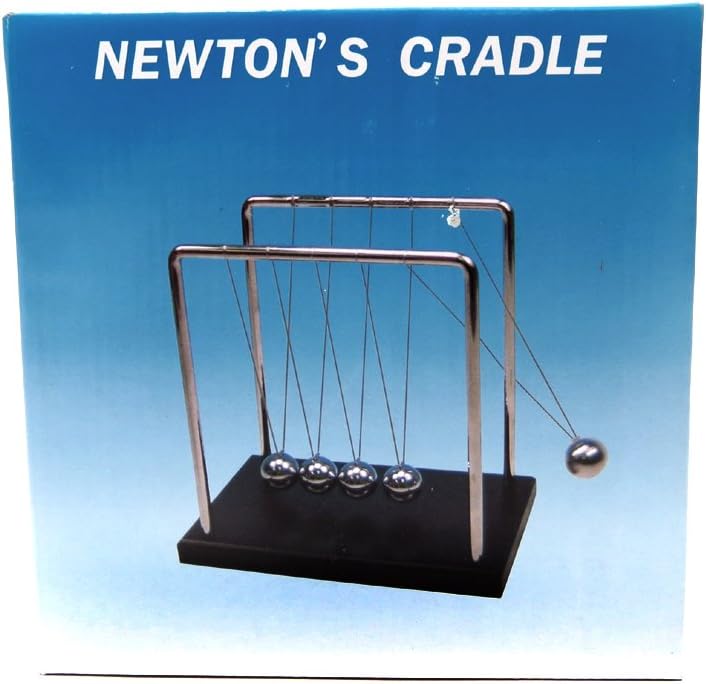 PowerTRC 2 Pack Newtons Cradle Balance Balls 7 1/4" | Science Physics Gadget | Desk Toys & Accessories