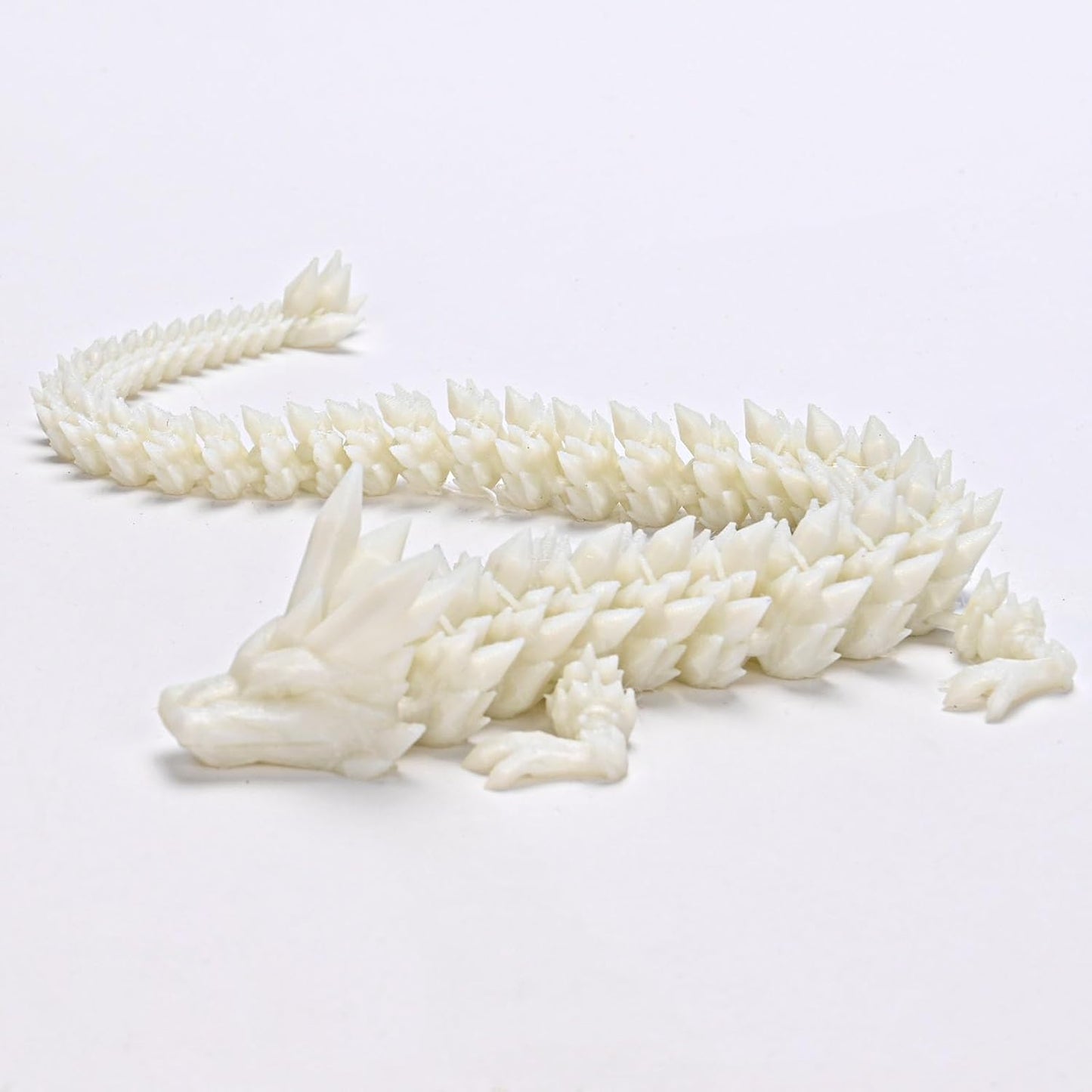 12inch Dragon Egg, Year of The Dragon, 3D Printed Dragon, Executive Desk Toys, Articulated Dragon, Fidget Toys Gifts for Graduates Students Teachers Adults (White)