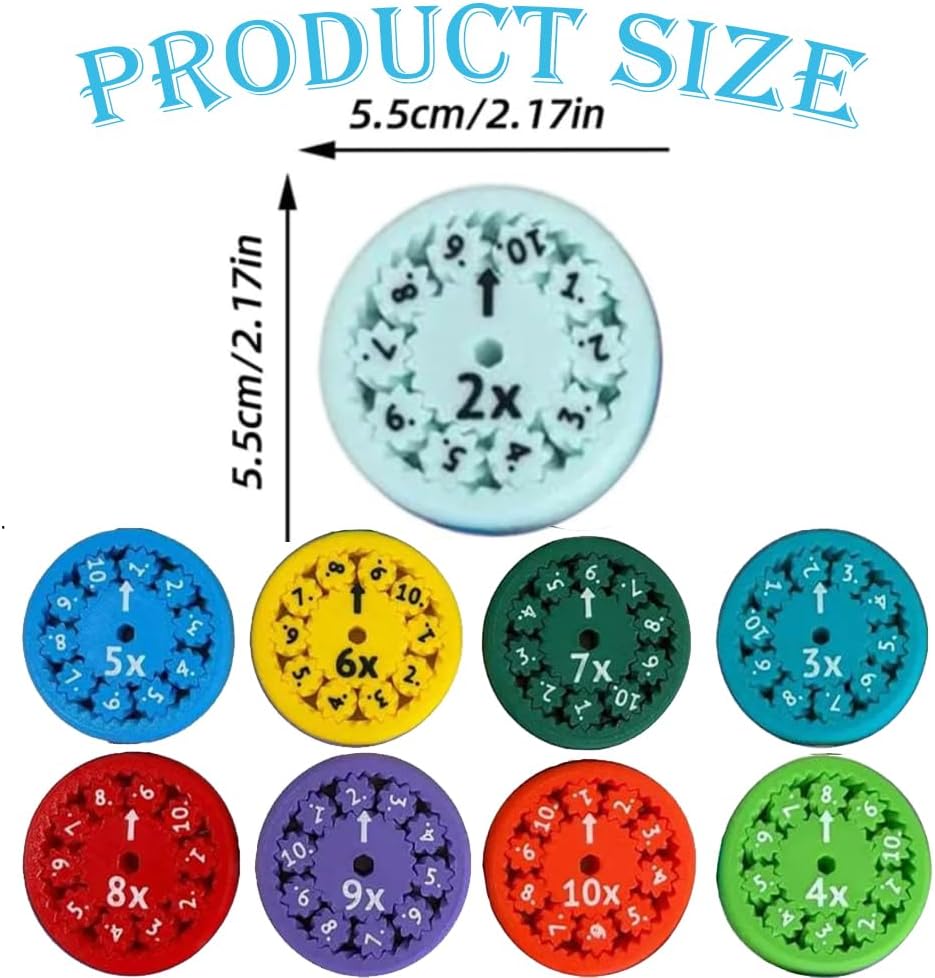 Math Fidget Spinners, Math Fact Fidget Spinner Toys, Counting and Early Education Toy for Kids，Math Games, Fidgeters Who are Learning Math (18pcs)