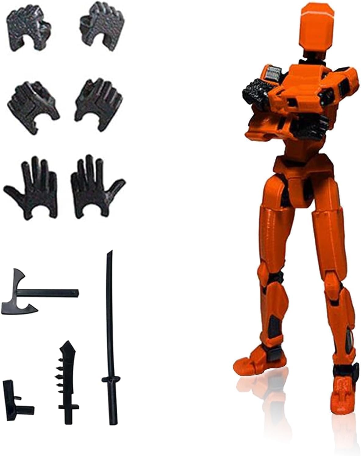 Titan 13 Action Figure, T13 Action Figures 3D Printed Multi-Jointed Movable, Nova 13 Action Figure Lucky 13 Action Figure Dummy 13 Action Figure, Game Gifts Valentines Gifts (Orange)