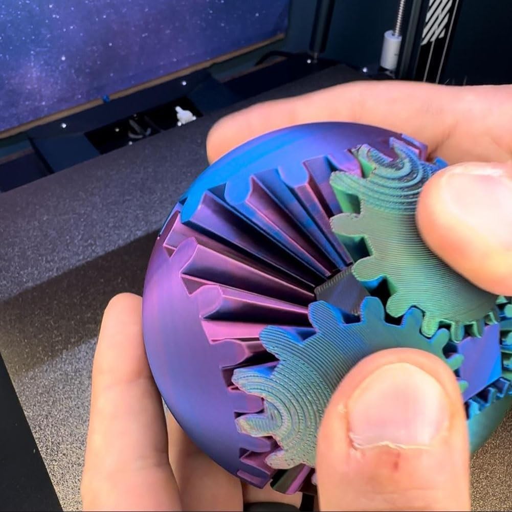 Gear Ball 3D Printed Gear Ball Fidget Toy, Gear Ball Fidget Toy, Perfect for Stress and Anxiety Relaxing fidget Toy, Desk Toy - Ideal for Sensory Needs and Autism (Candy)