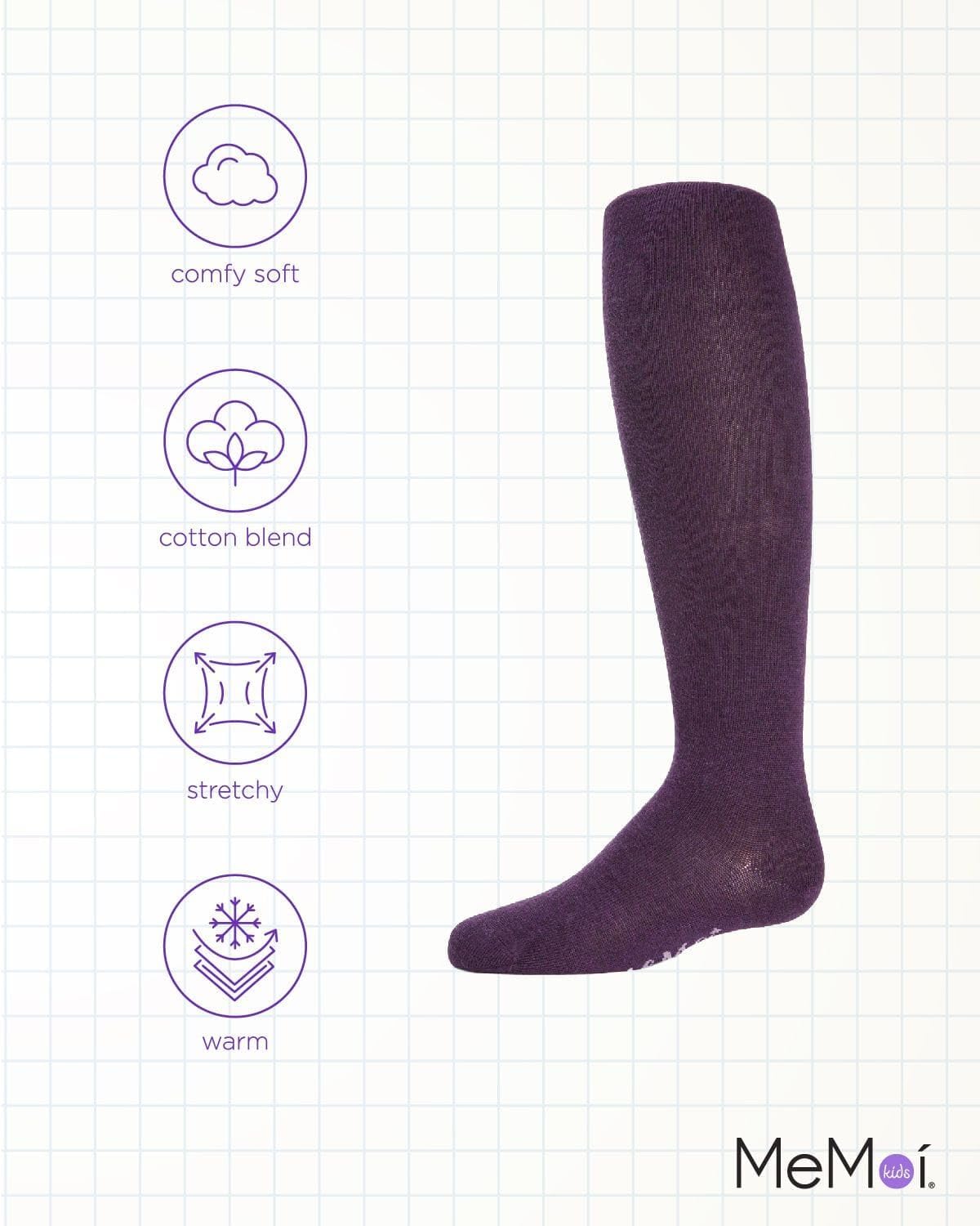 MeMoi Soft Pima Cotton Tights for Girls, Soft and Lightweight Opaque Tights for girls - Sizes 8 to 16