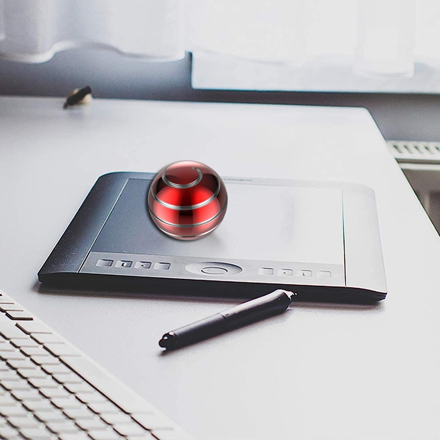 Kinetic Desk Toys, 1.54'' Kinetic Spinning Desk Toys for Kids Adults, Fidget Toys for Party Favors, Christmas Stocking Stuffers, Easter Basket (39MM, Red-A)