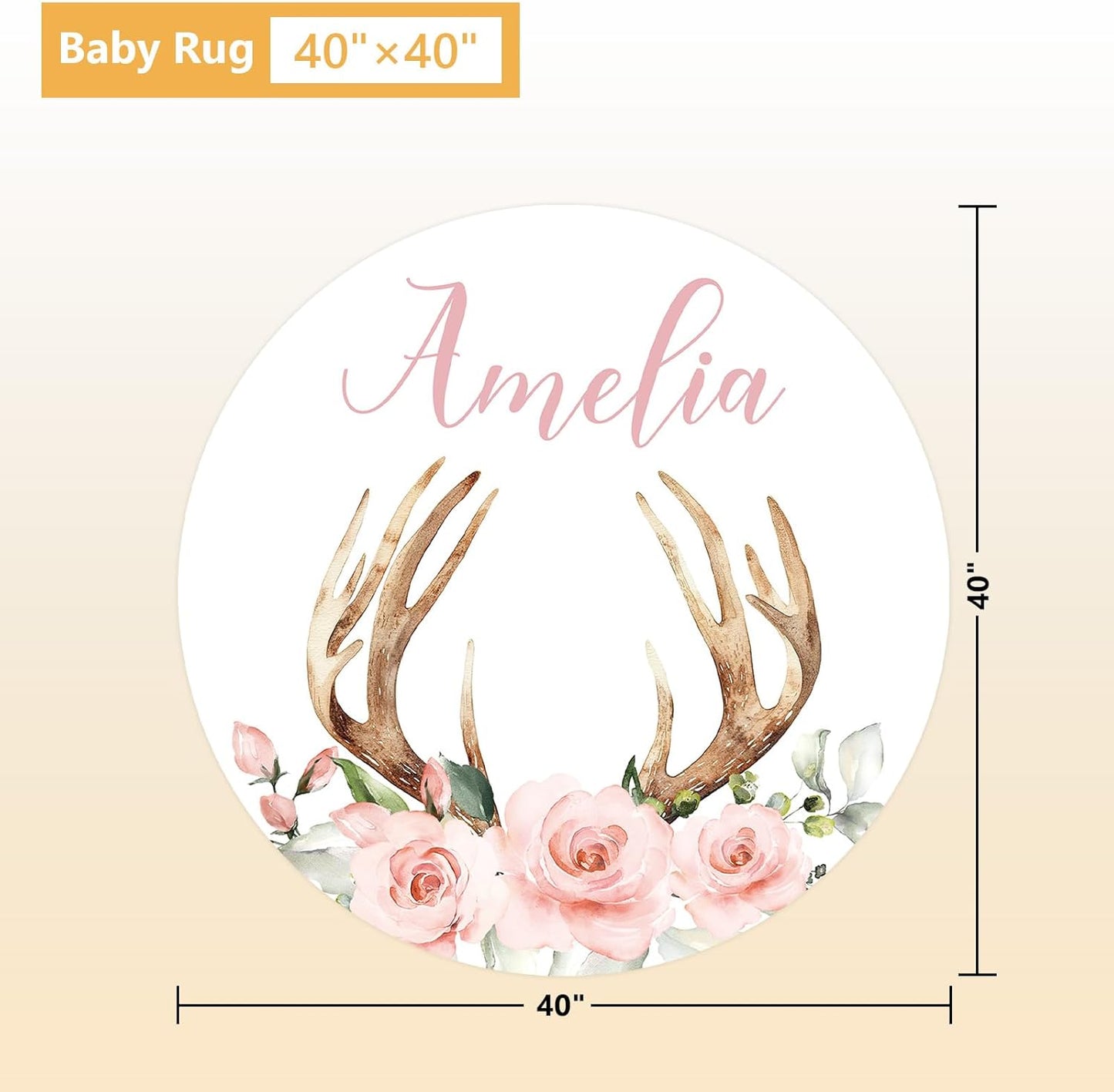 Personalized Baby Crib Bedding Set, 5 Pcs Custom Name Nursery Bedding Set, Pink Woodland Deer Baby Bedding Set for Girl, Double Layer Baby Crib Sets, Customized Gifts for Toddlers Kids Infants