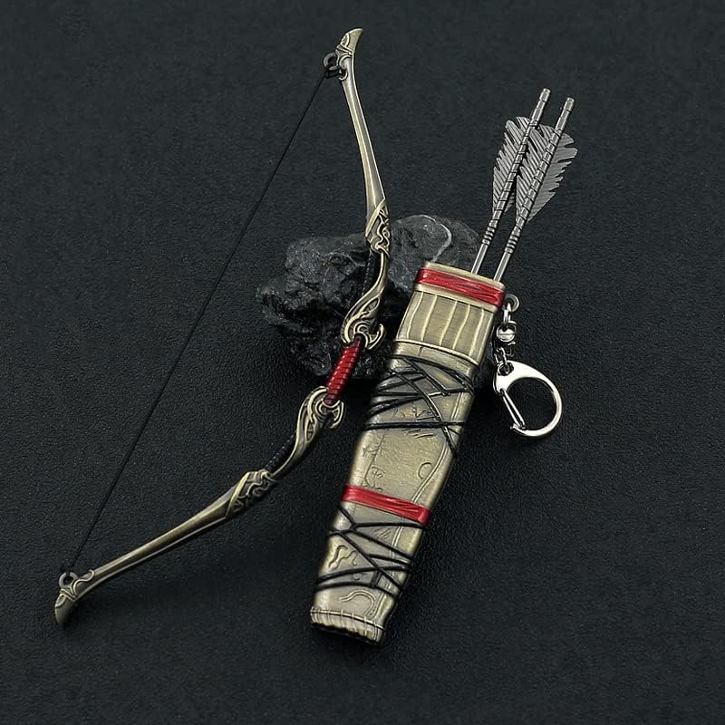 Superbuybox God of War Ragnarök Atreus Talon Bow and Arrow in Quiver Action Figures Game Toys Collection Keychain Gift Desk Decoration Backpack Pendant Gift
