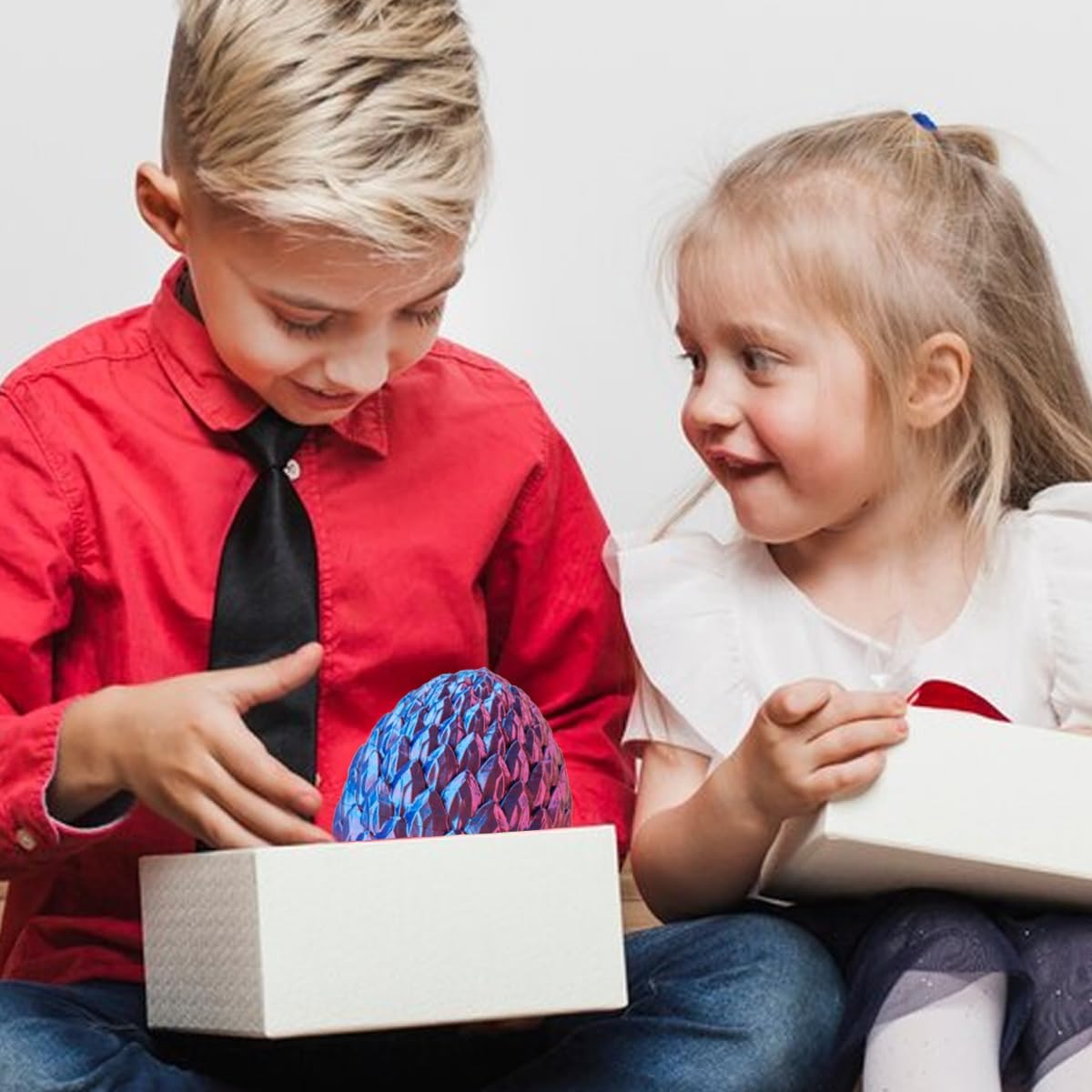 3D Prited Dragon,3D Printed Dragon in Egg, Home Office Decor Executive Desk Toys， Fidget Toys for Adults and Kids (Purple)