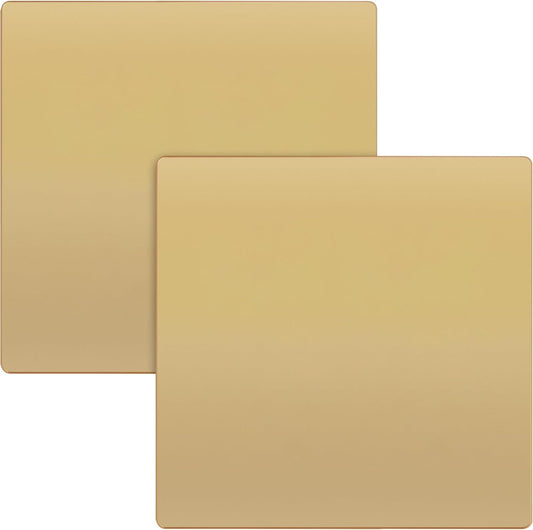 TG Screwless Double Blank Wall Plate, Child Safe Blank Device Outlet Cover, Mid-Size 2-Gang 4.88" H x 4.92" L, Polycarbonate Thermoplastic, UL Listed, SP-MB2-GD2P, Gold (2 Pack)