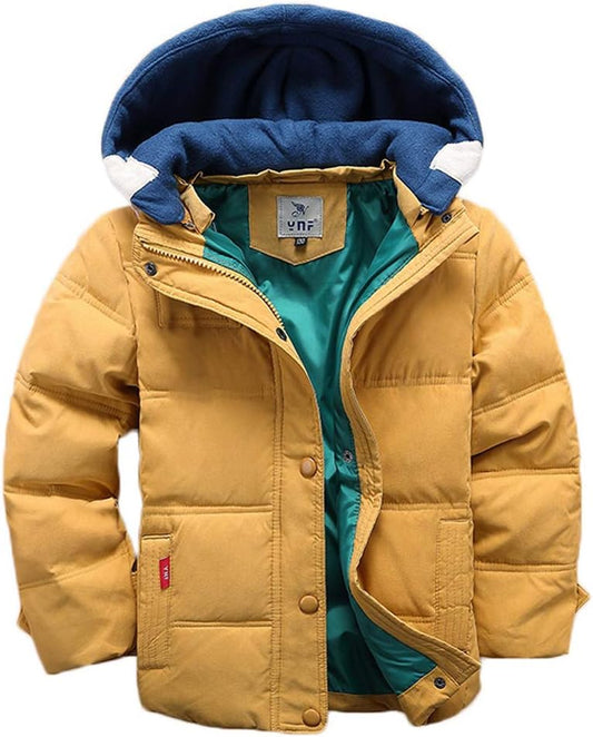 Vinmin Kids Winter Latest Thicken Hooded Jacket Warm Quilted Coat Casual Outdoor Cool Cute for Boys Girls Autumn Spring