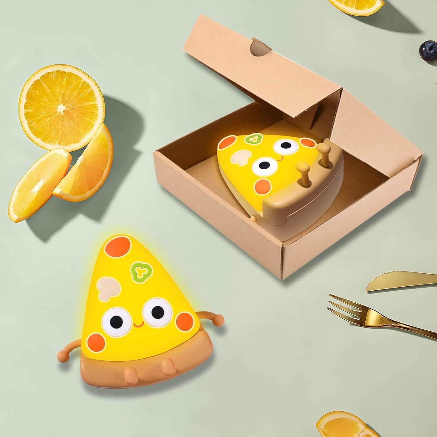 QANYI Pizza Lamp, Personalized Yellow Food Decor Lights for Pizzeria Kitchen Restaurant Party Cool Home Desk Decoration, Funny Novelty Nightlight Gift for Kids 4 to 12 Year Old Boys Girls Adult