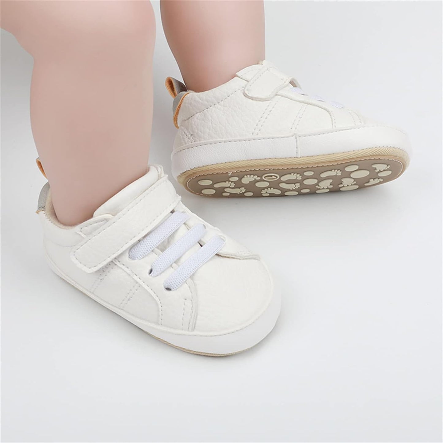 SOFMUO Baby Boys Girls High Top Ankle PU Leather Sneakers Soft Rubber Sole Infant Moccasins Newborn Oxford Loafers Anti-Slip Toddler Wedding Uniform Dress Shoes