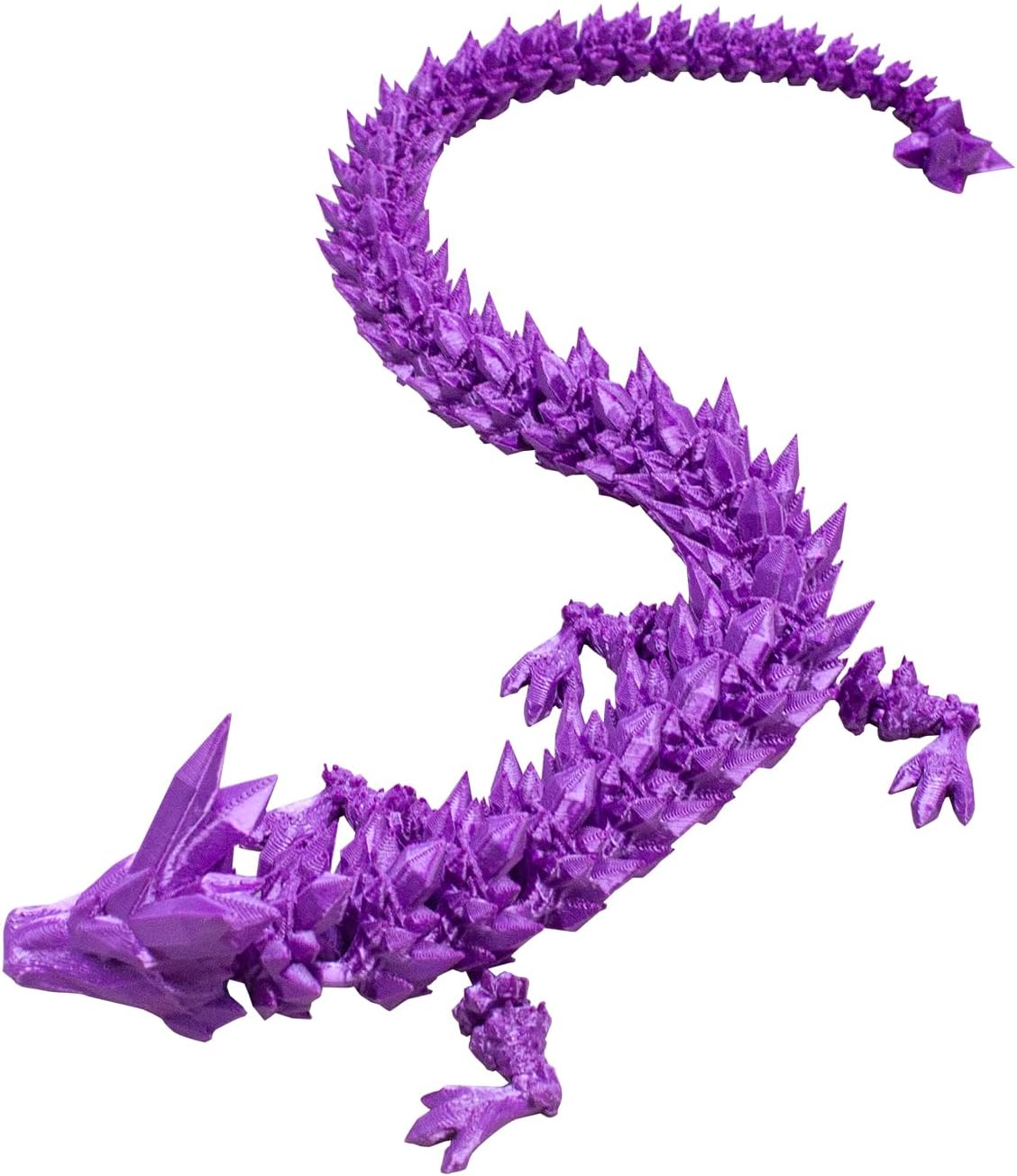 Dragon Eggs with Dragon Inside, 16.5 Inch Large 3D Printed Dragon Egg Articulated Dragon Crystal Dragon Executive Desk Toys Fidget Toy for Autism/ADHD (Purple, only dragon)