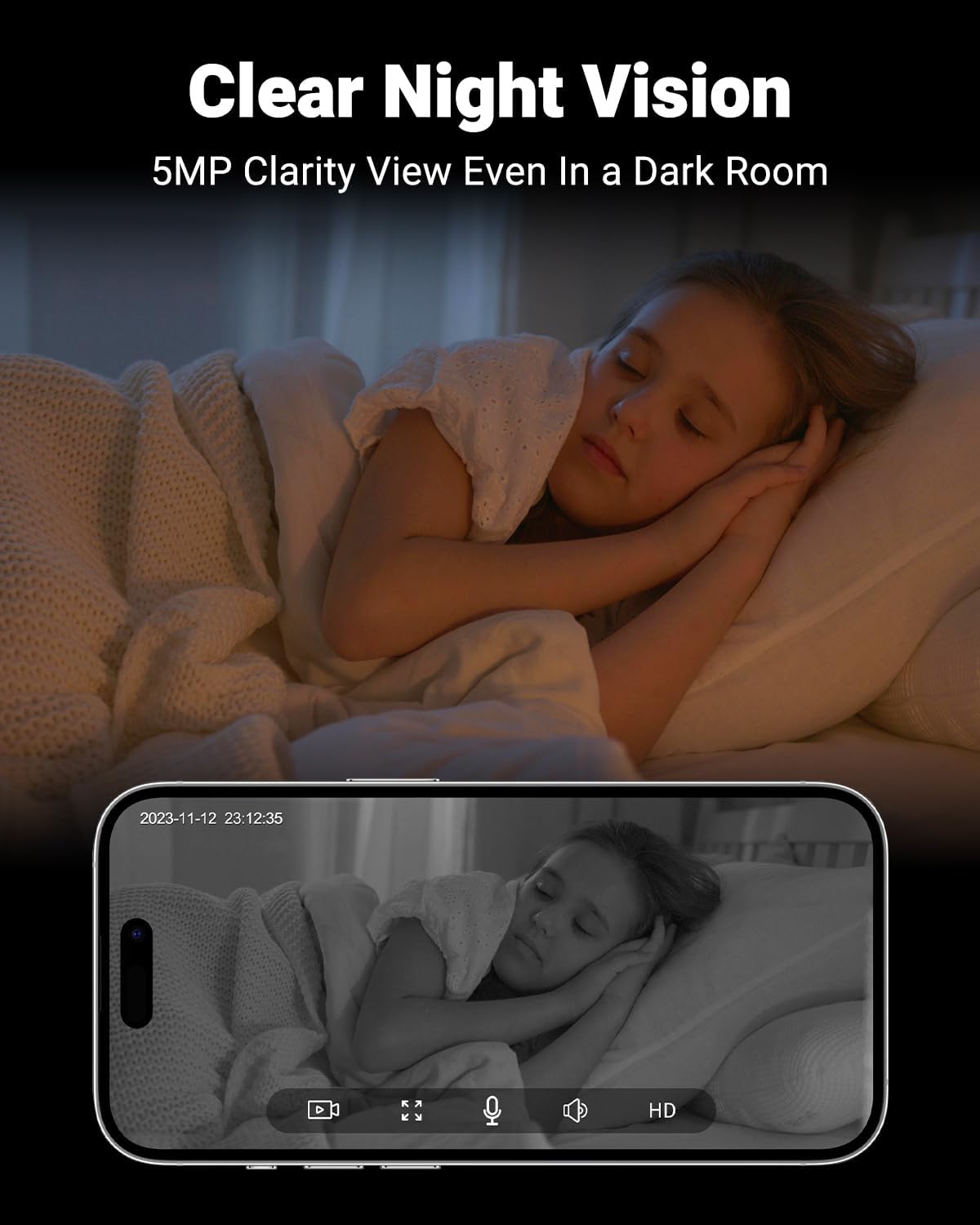 MUBVIEW Cameras for Home Security, 2.4/5GHz WiFi 2K Indoor Wired Se2.curity Baby/Pet Camera with Phone App, Night Vision, 24/7 Record, 2-Way Audio, Motion Tracking, Cloud Storage