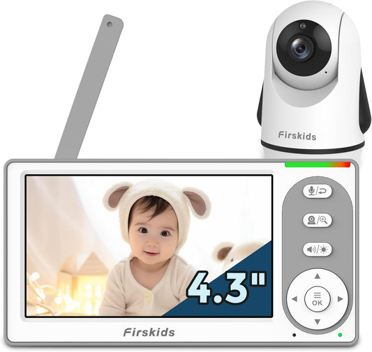 Baby Monitor no WiFi Needed, Long Range Baby Monitor with Camera and Audio, Pan-Tilt-Zoom Auto Night Vision VOX lullabies 2-Way Audio
