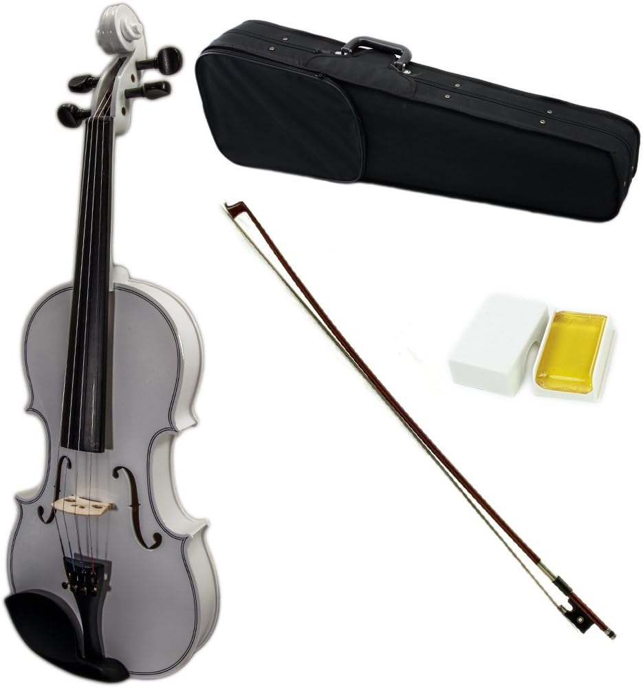 SKY Full Size VN202 Wood White Violin Beautiful Purfling with Brazilwood Bow and Lightweight Case