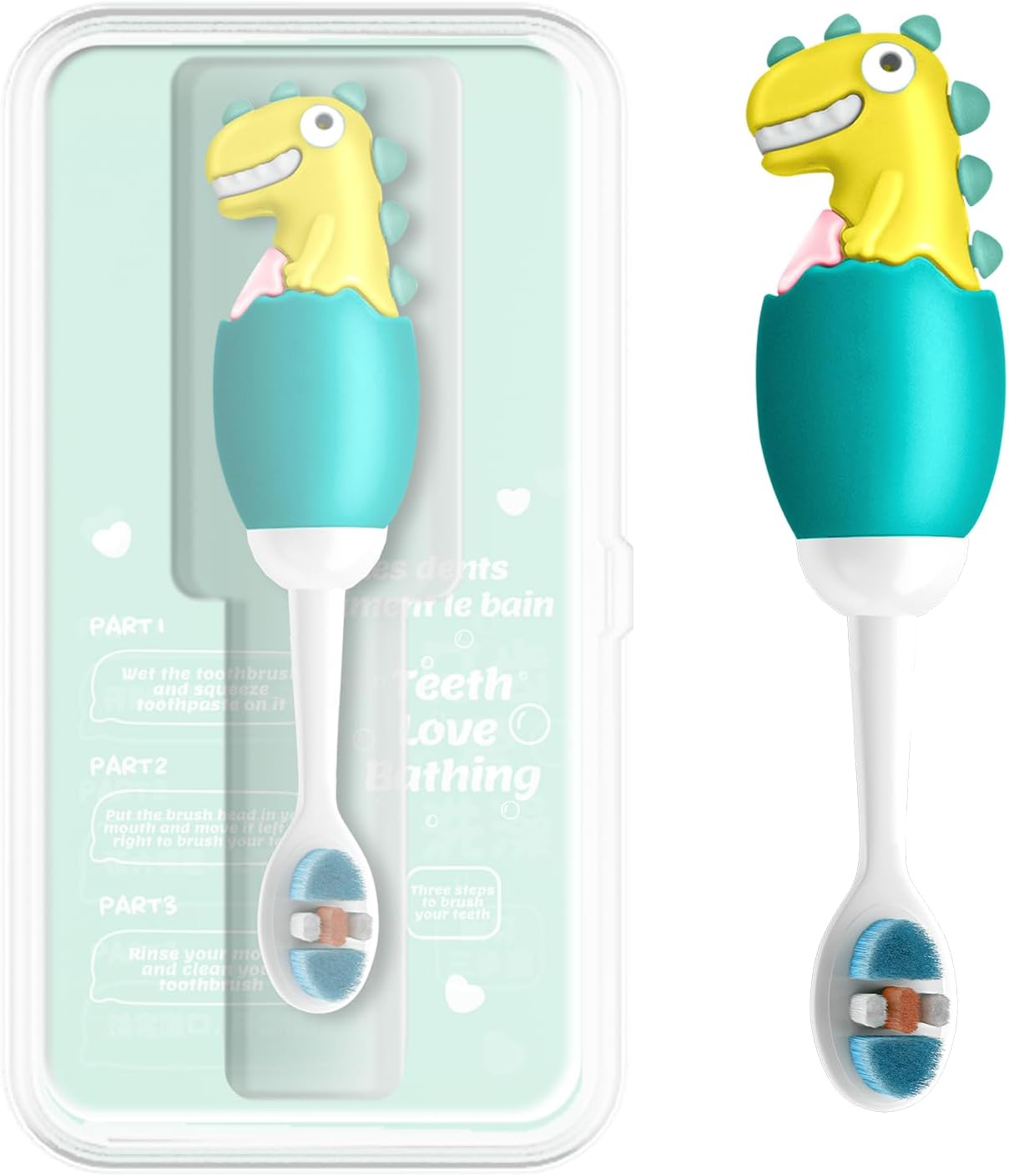 Kids Manual Toothbrush, Extra Soft Bristle With 10000 Bristles for Toddlers, Travel Design for Delicate Teeth & Gums, Children 2-7 Years (Light Green)