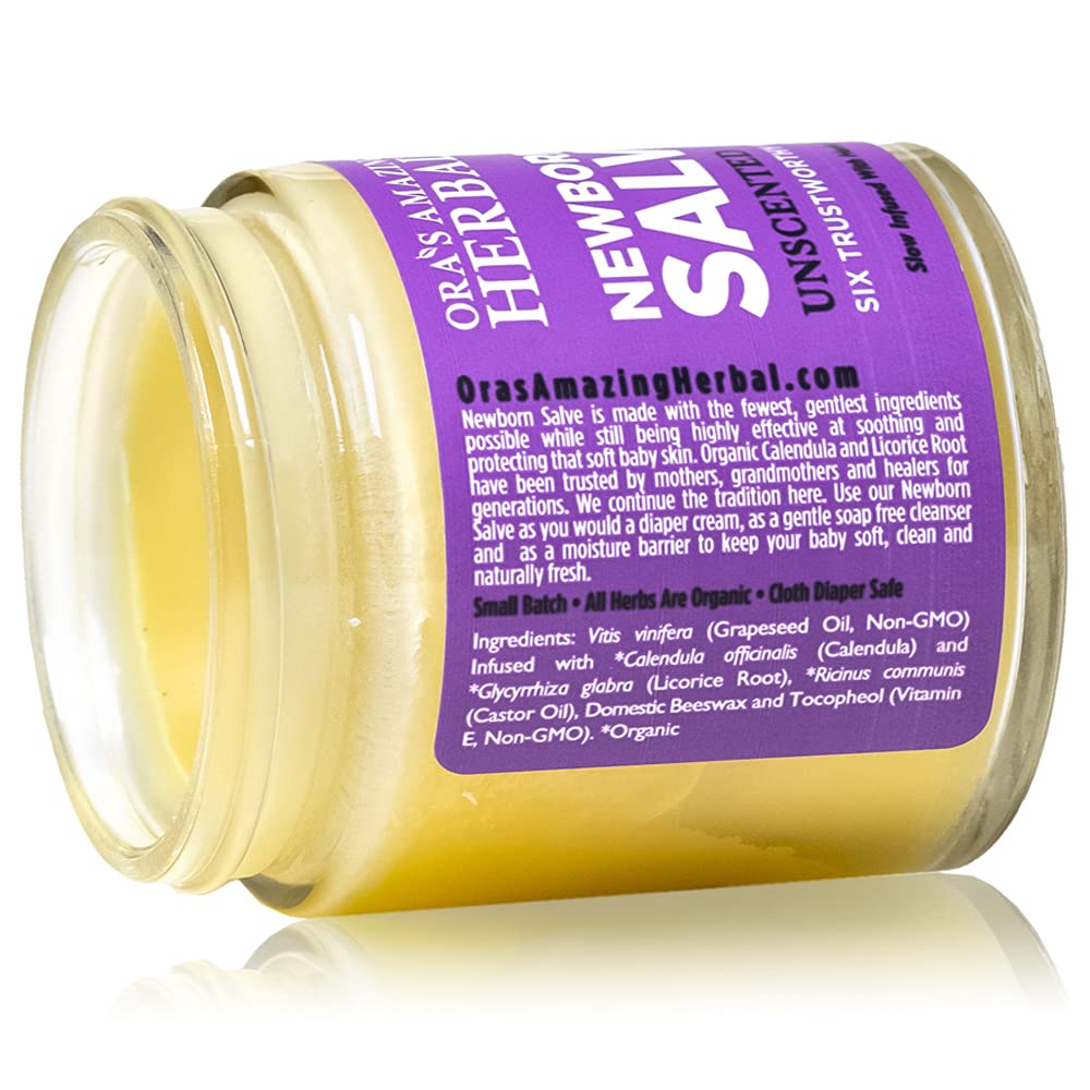 Ora's amazing Herbal, Newborn Salve, Diaper Rash Cream, Calendula Baby Balm, EWG Verified Baby Ointment, Acne Eczema, Butt Cream, Infant Massage, Natural Paraben Free, Good for Sensitive Skin