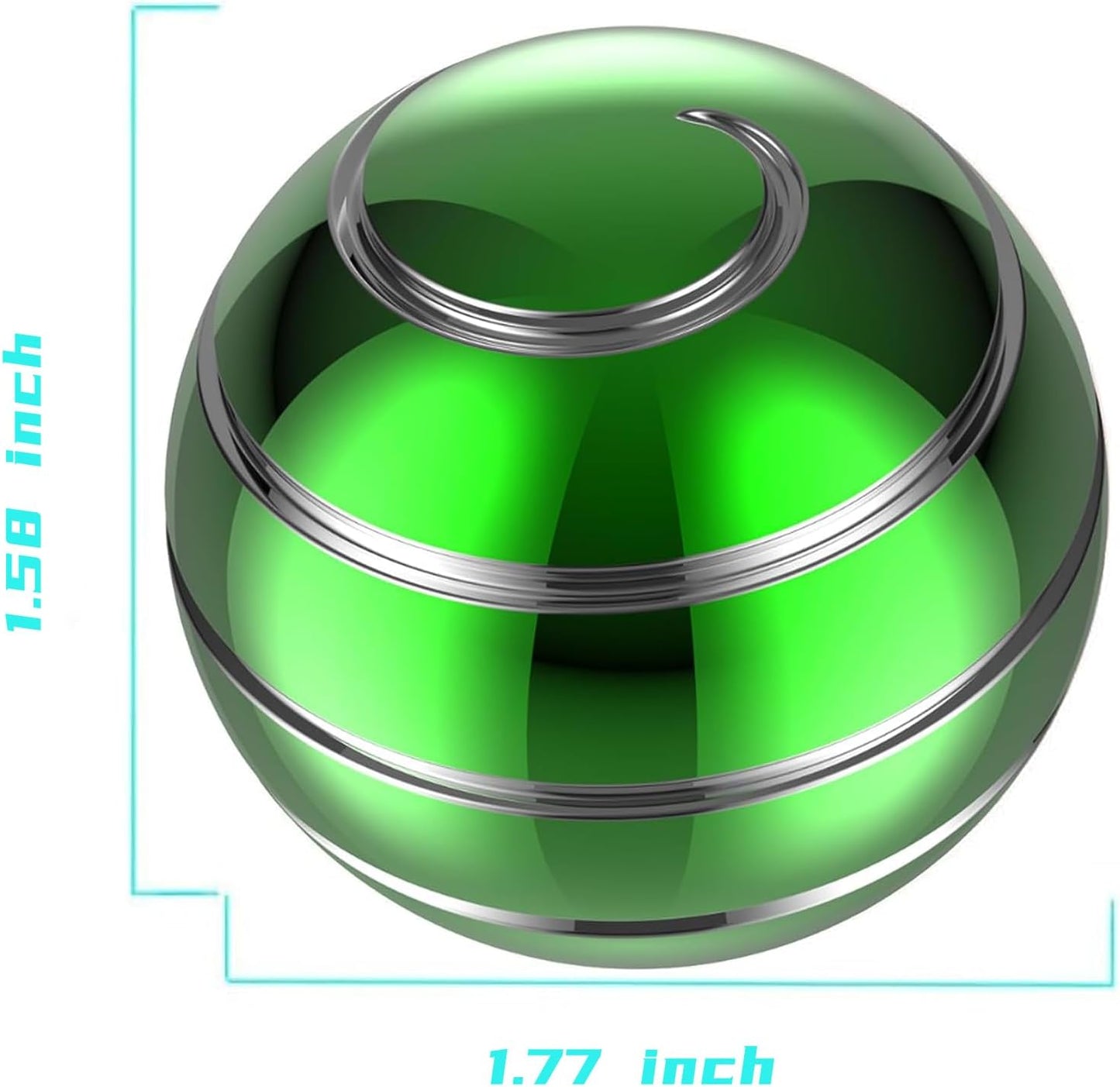 Desk Toys, 1.77'' Kinetic Spinning Ball for Adults, Kinetic Fidget Desk Toys for Party Favors, Christmas Stocking Stuffers, Easter Basket (45MM, Green A)