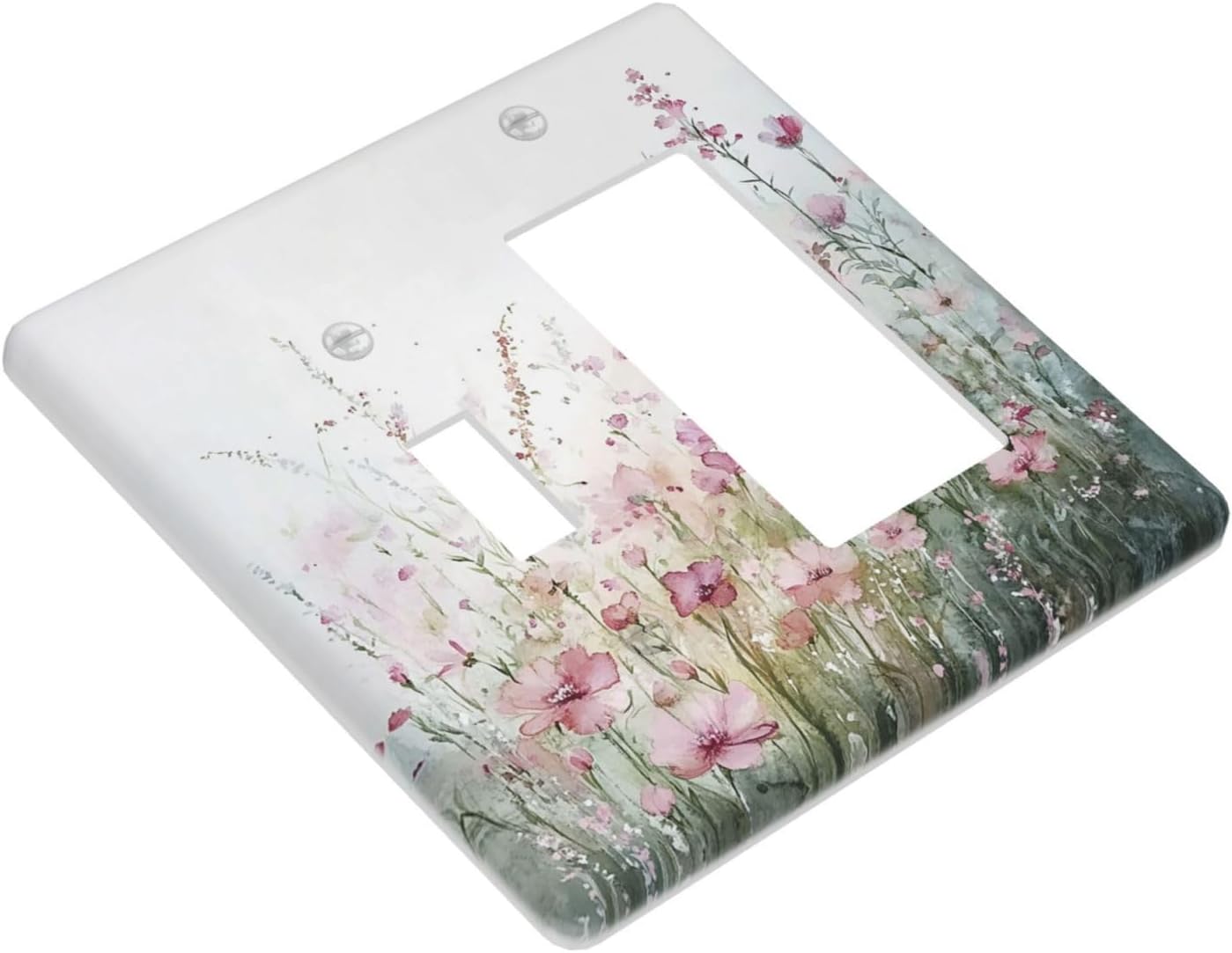 Outlet Covers Wildflower Botanical Watercolor Floral 1 Toggle 1 Rocker Combination Decorative Wall Plate Electrical Switch Plates Light Switch Cover Plate For Bed Room Living Room Decor