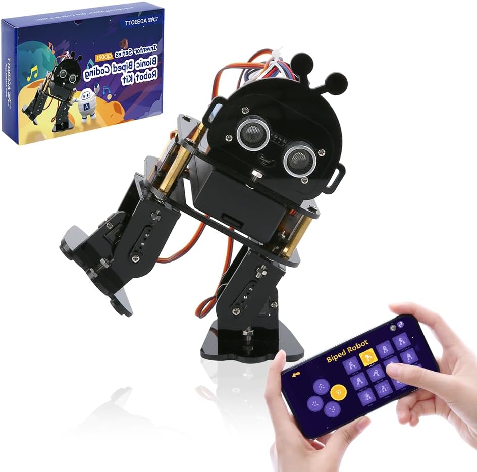 Biped Robot Kit STEM Toys Science Kit for Kids, Bionic Bipedal Robotics Programmable Coding Crafts Set for Arduino ESP32, Birthday Gift for Age 8-12 Boys Girls Teens