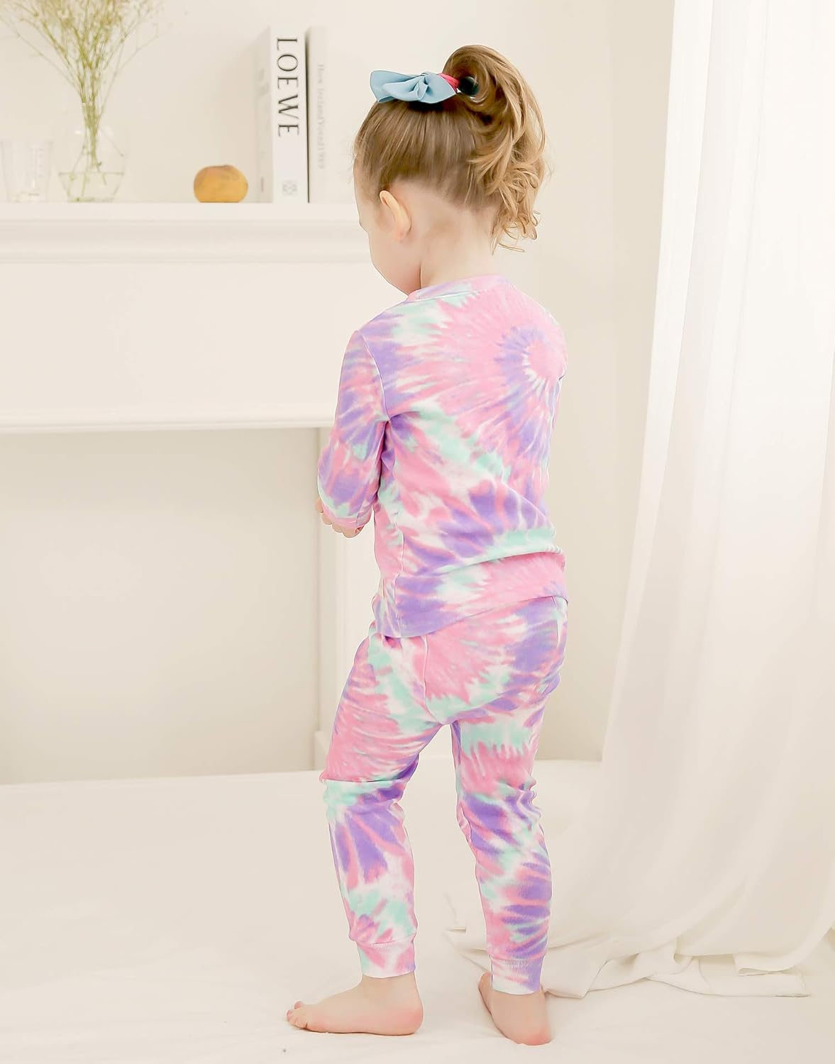 VAENAIT BABY 12M-12Y Toddler Kids Boys Girls 100% Cotton Marbling Tiedye Sung Fit Sleepwear Pajamas 2pcs Pjs Set